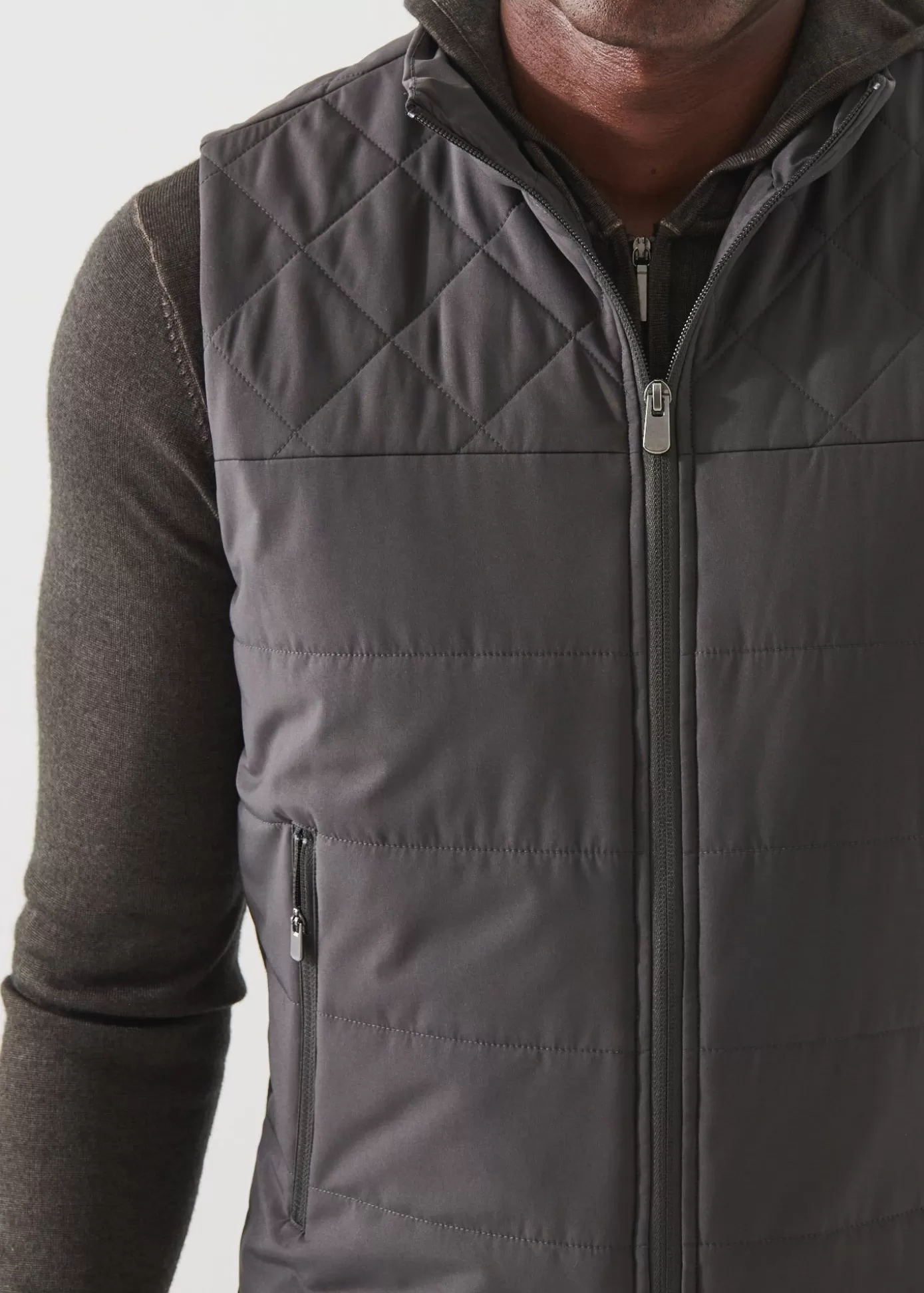 PATRICK ASSARAF Active Mix-Media Quilted Vest Shop