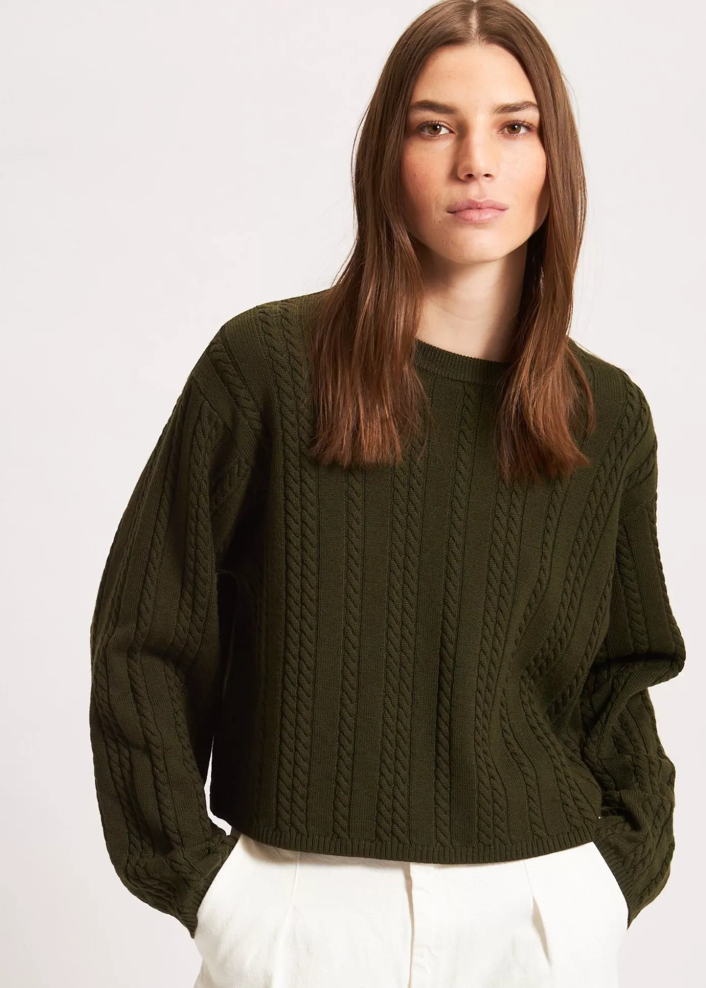 PATRICK ASSARAF Cable Knit Crewneck Outlet