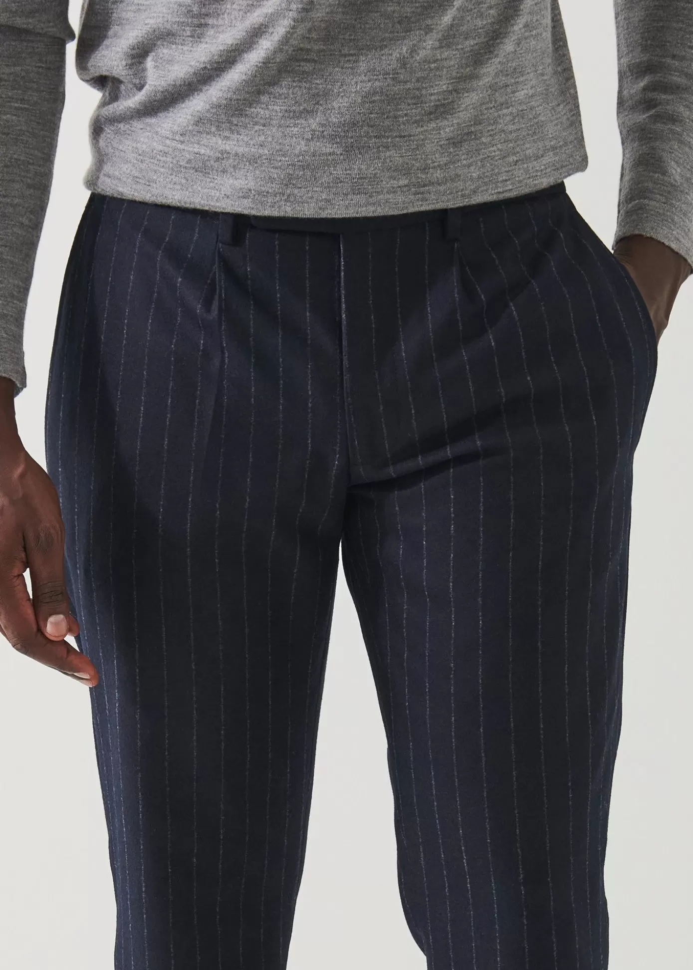 PATRICK ASSARAF Chalk Stripe Wool Drawstring Pant Online