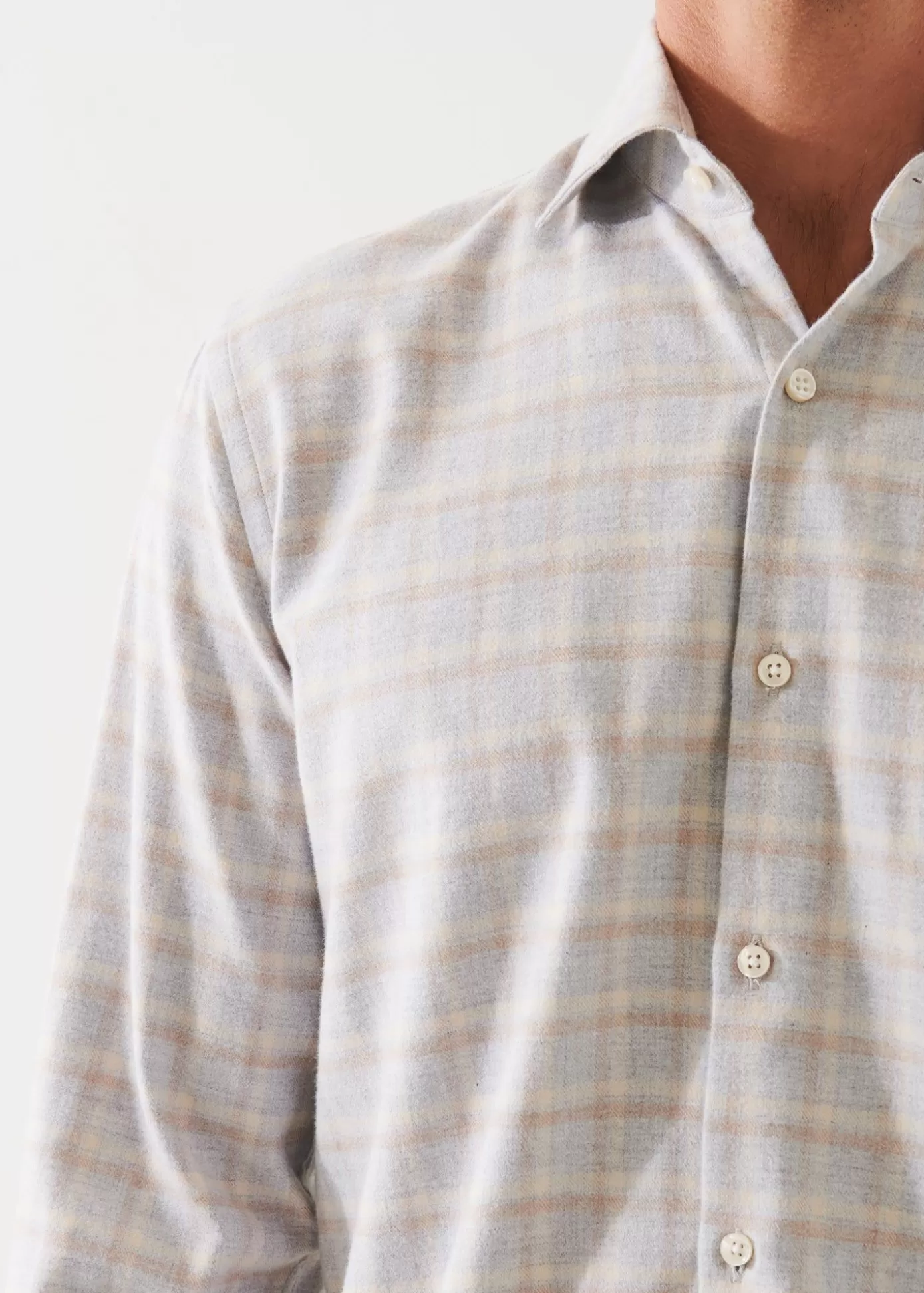 PATRICK ASSARAF Checked Flannel Cotton Shirt Store