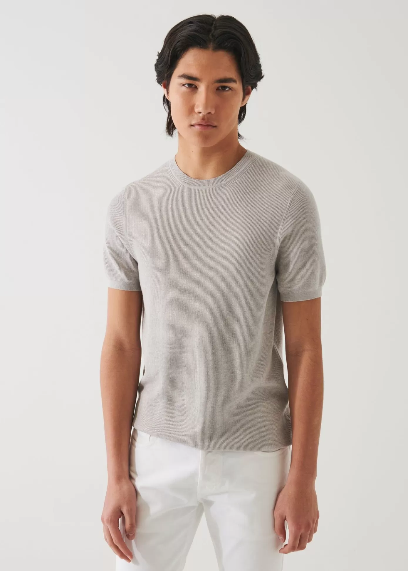 PATRICK ASSARAF Cotton Cashmere Ribbed Crewneck Cheap