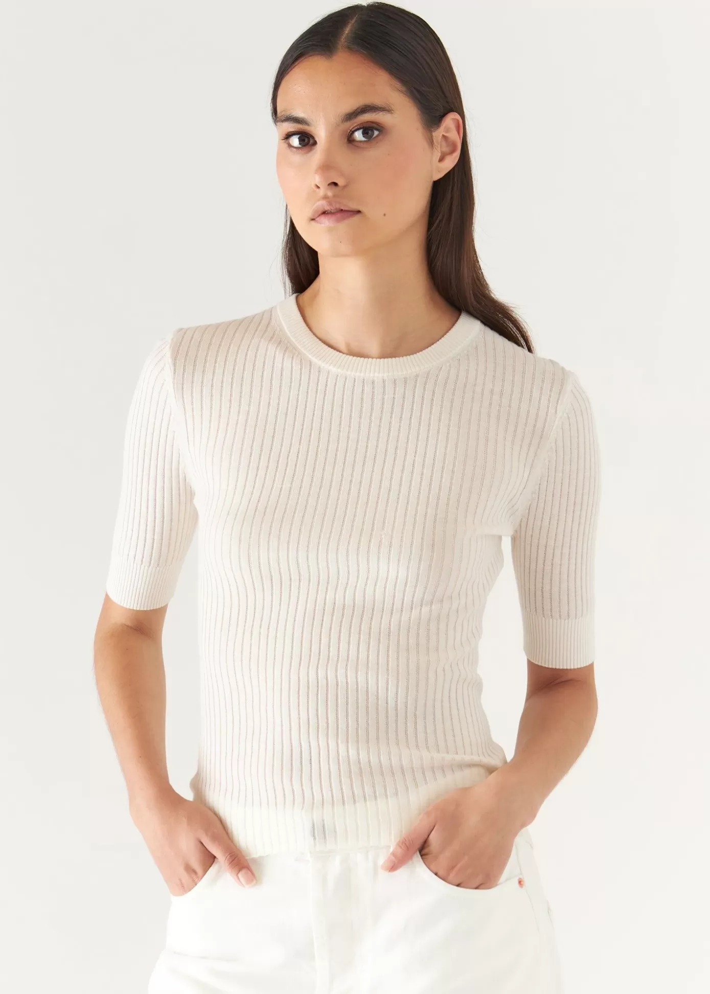 PATRICK ASSARAF Cotton Cupro Ribbed Crewneck Best Sale