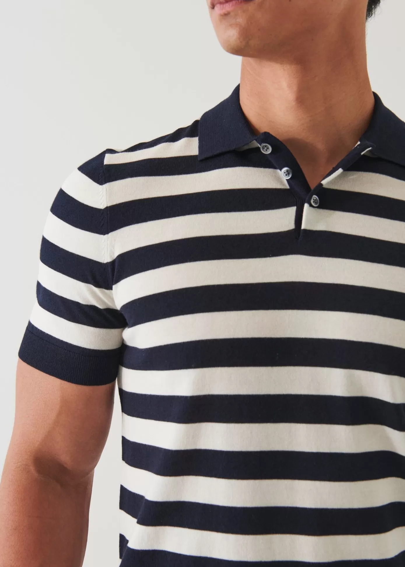 PATRICK ASSARAF Cotton Cupro Striped Polo New