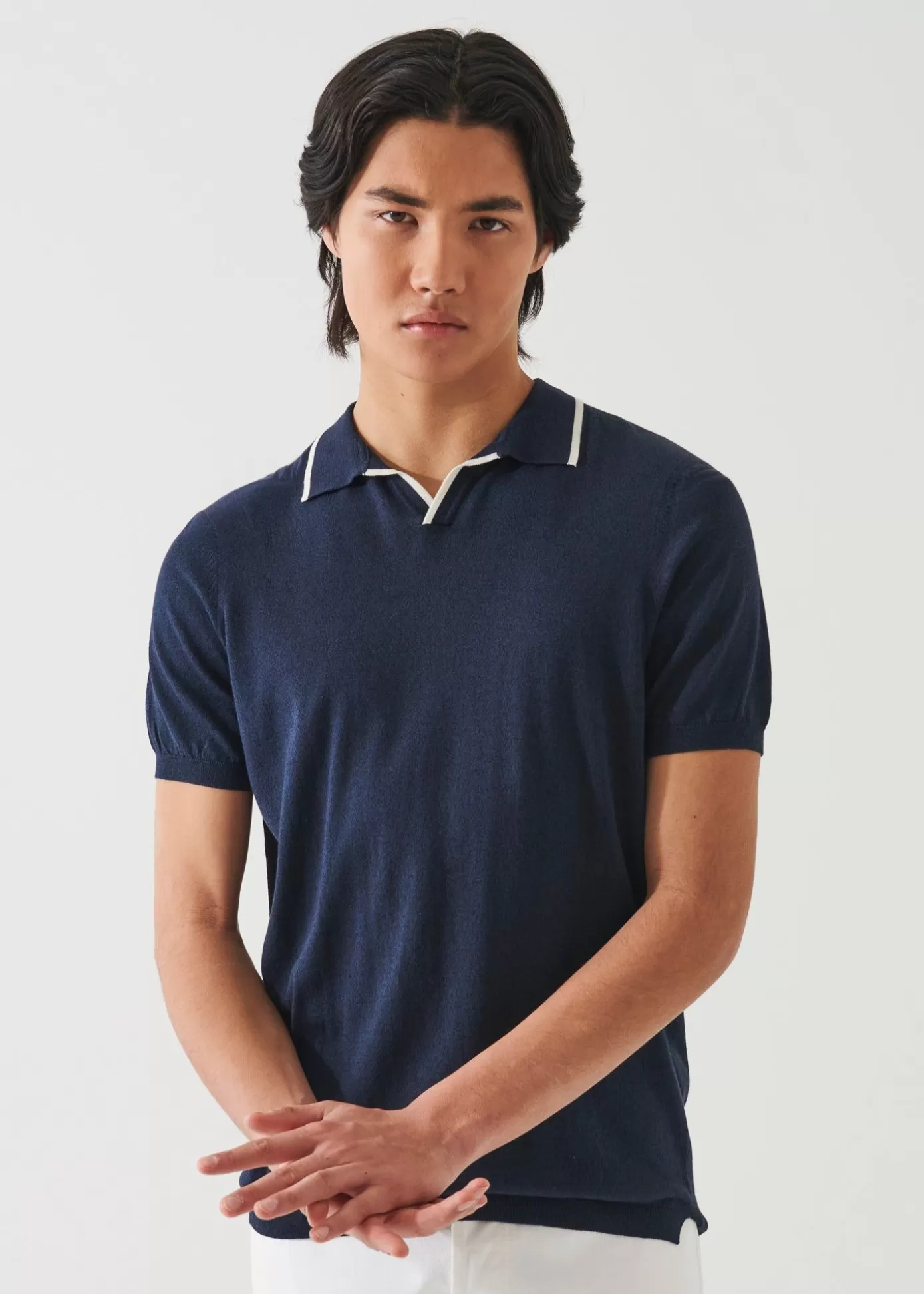 PATRICK ASSARAF Cotton Cupro Tipped Polo Discount