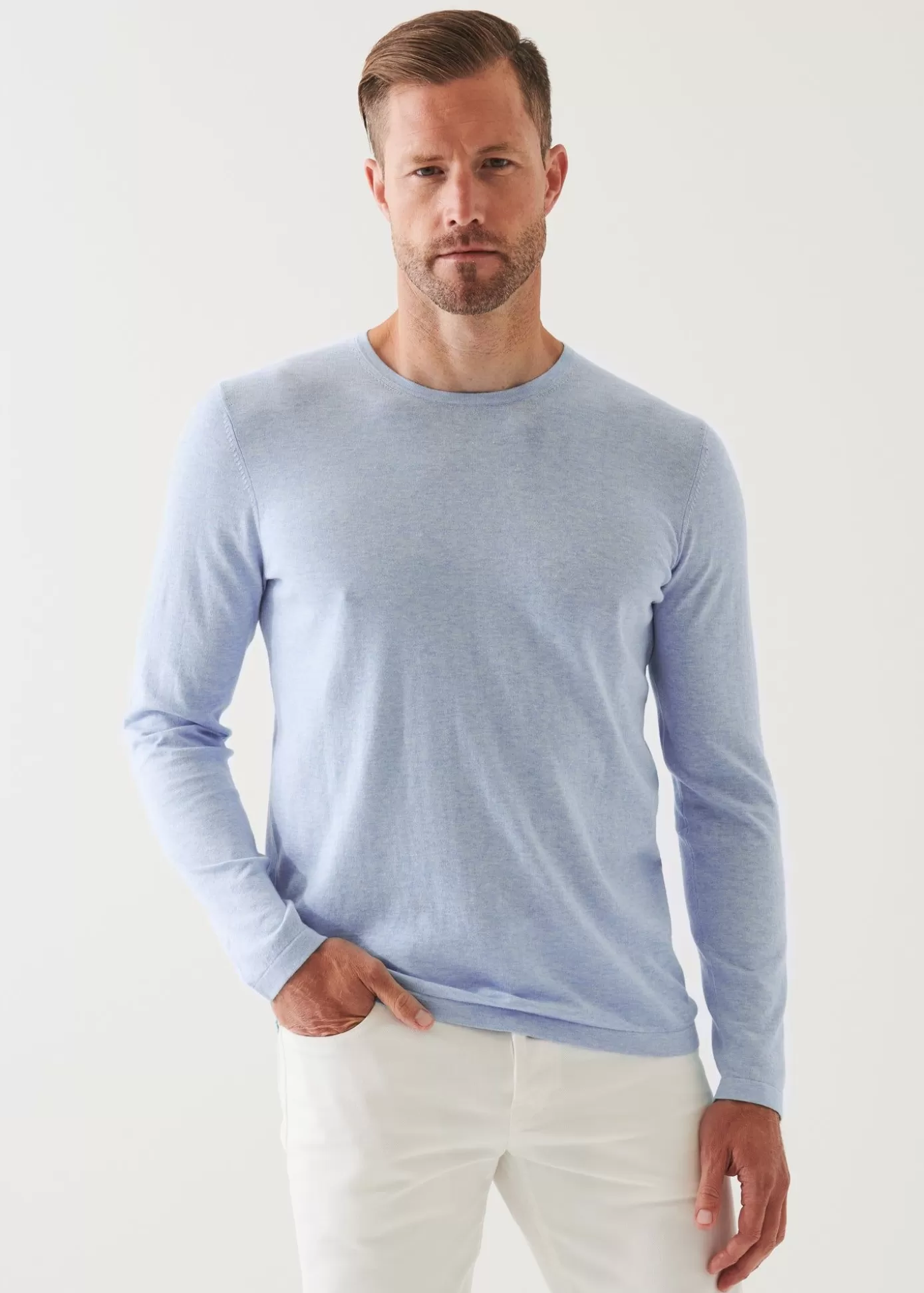 PATRICK ASSARAF Cotton Silk Blend Sweater Flash Sale