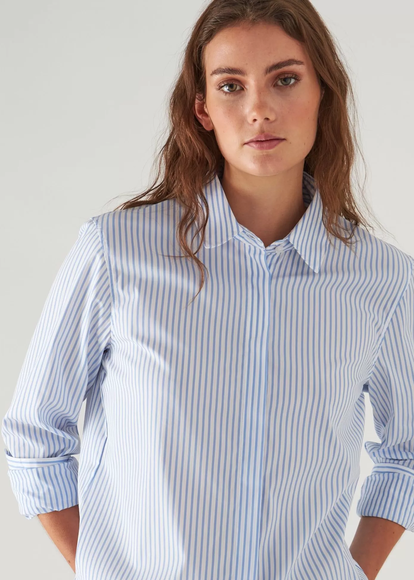 PATRICK ASSARAF Cotton Stretch Striped Shirt Cheap