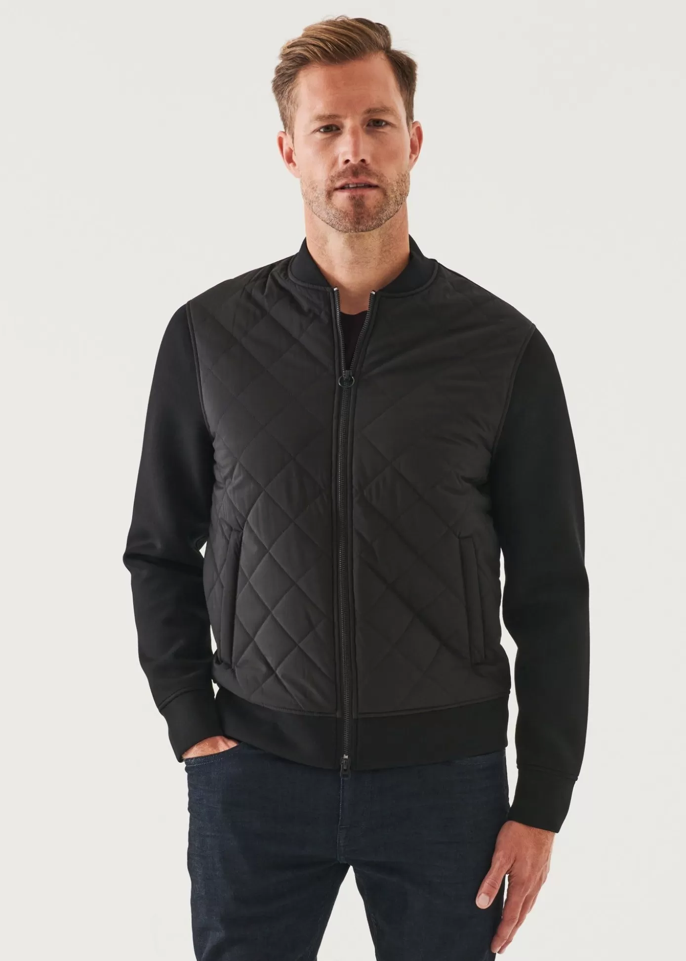 PATRICK ASSARAF Diamond Quilted Zip-Up Bomber Jacket Clearance