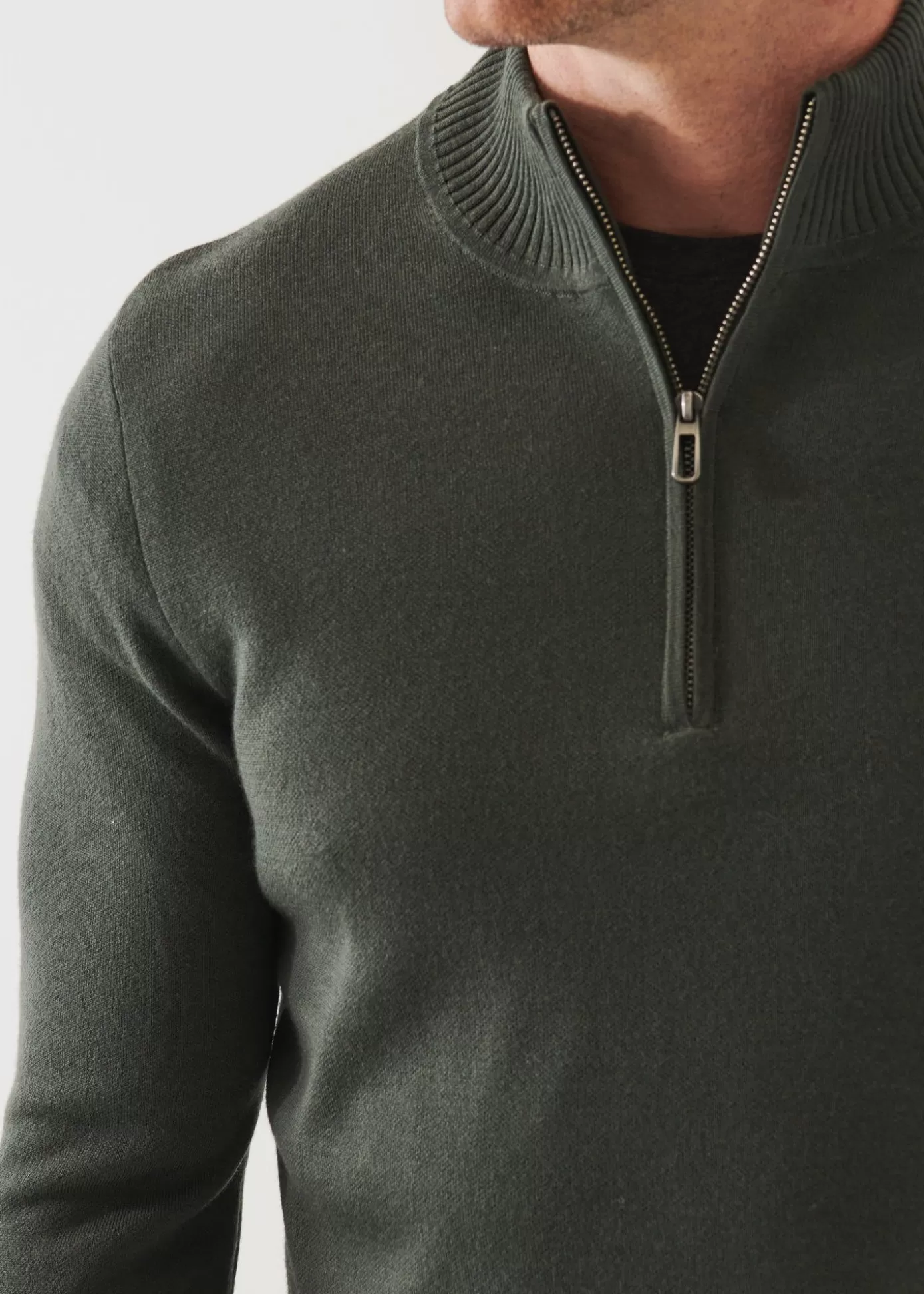 PATRICK ASSARAF Double-Face Quarter Zip Mock Neck Sale