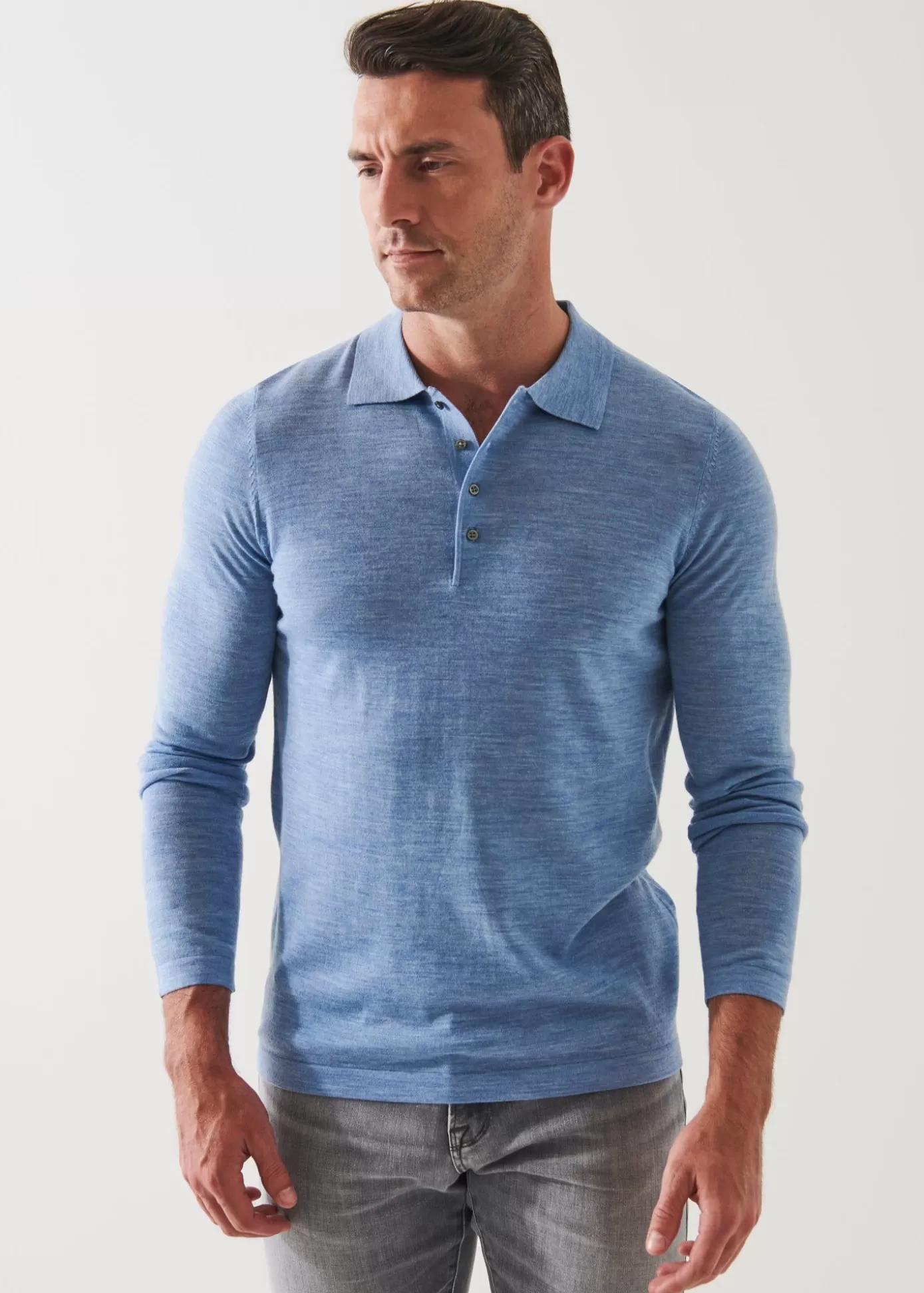 PATRICK ASSARAF Extra-Fine Merino Button Polo Cheap