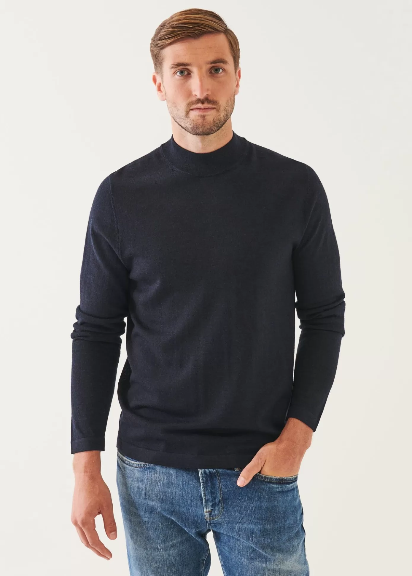 PATRICK ASSARAF Extra-Fine Merino Mock Neck Clearance