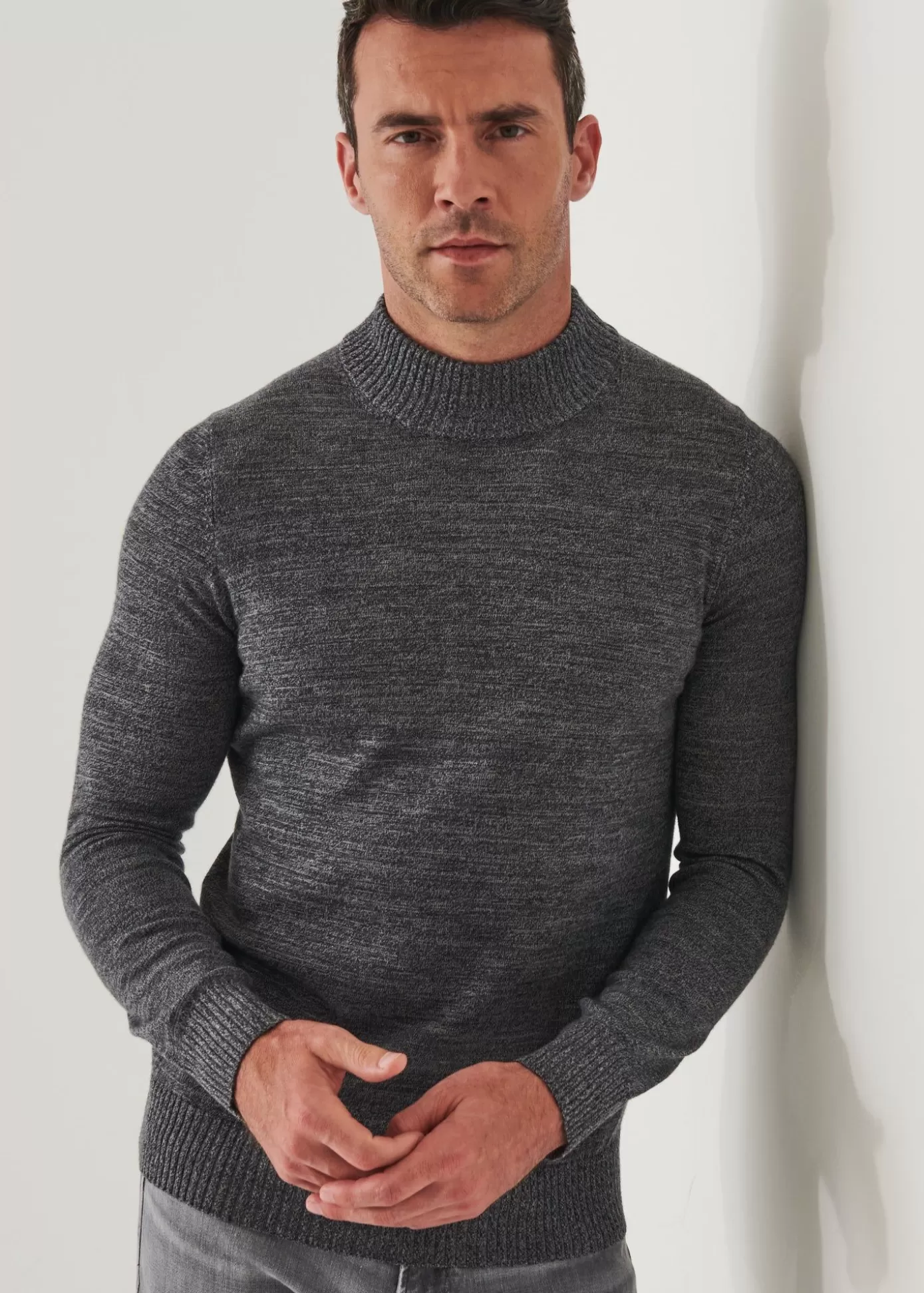 PATRICK ASSARAF Extra-Fine Merino Mock Neck Sweater Clearance