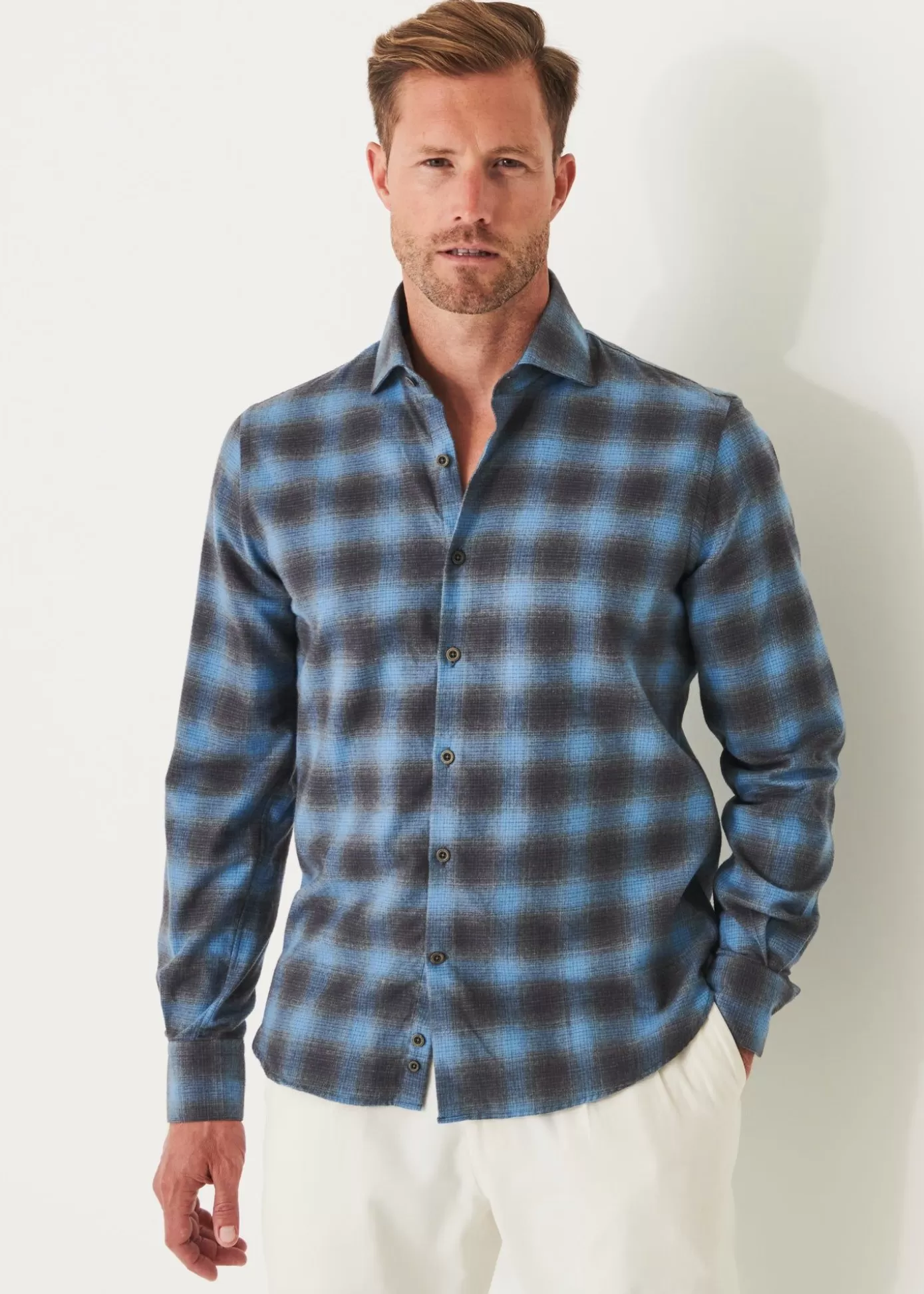 PATRICK ASSARAF Flannel Plaid Shirt Online