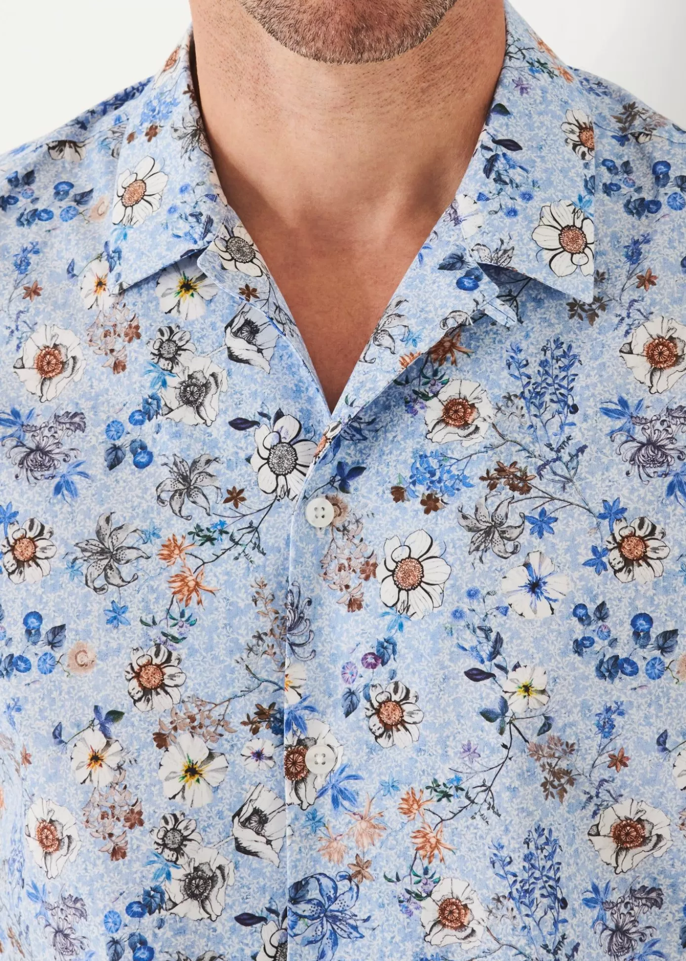 PATRICK ASSARAF Floral Print Camp Collar Shirt Best Sale