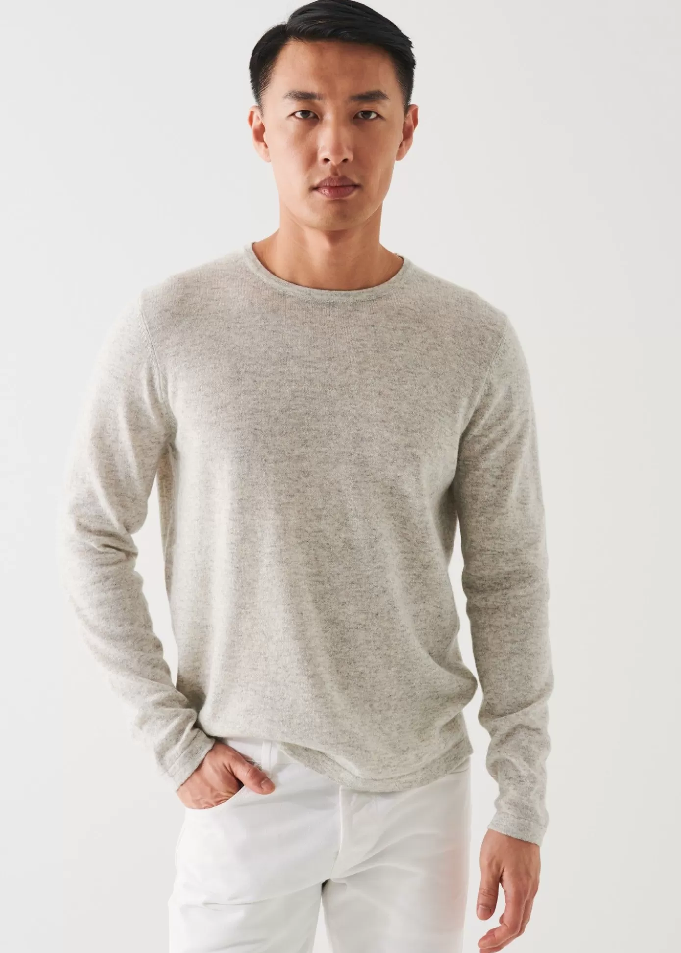 PATRICK ASSARAF Linen Blend Crewneck Sweater Clearance