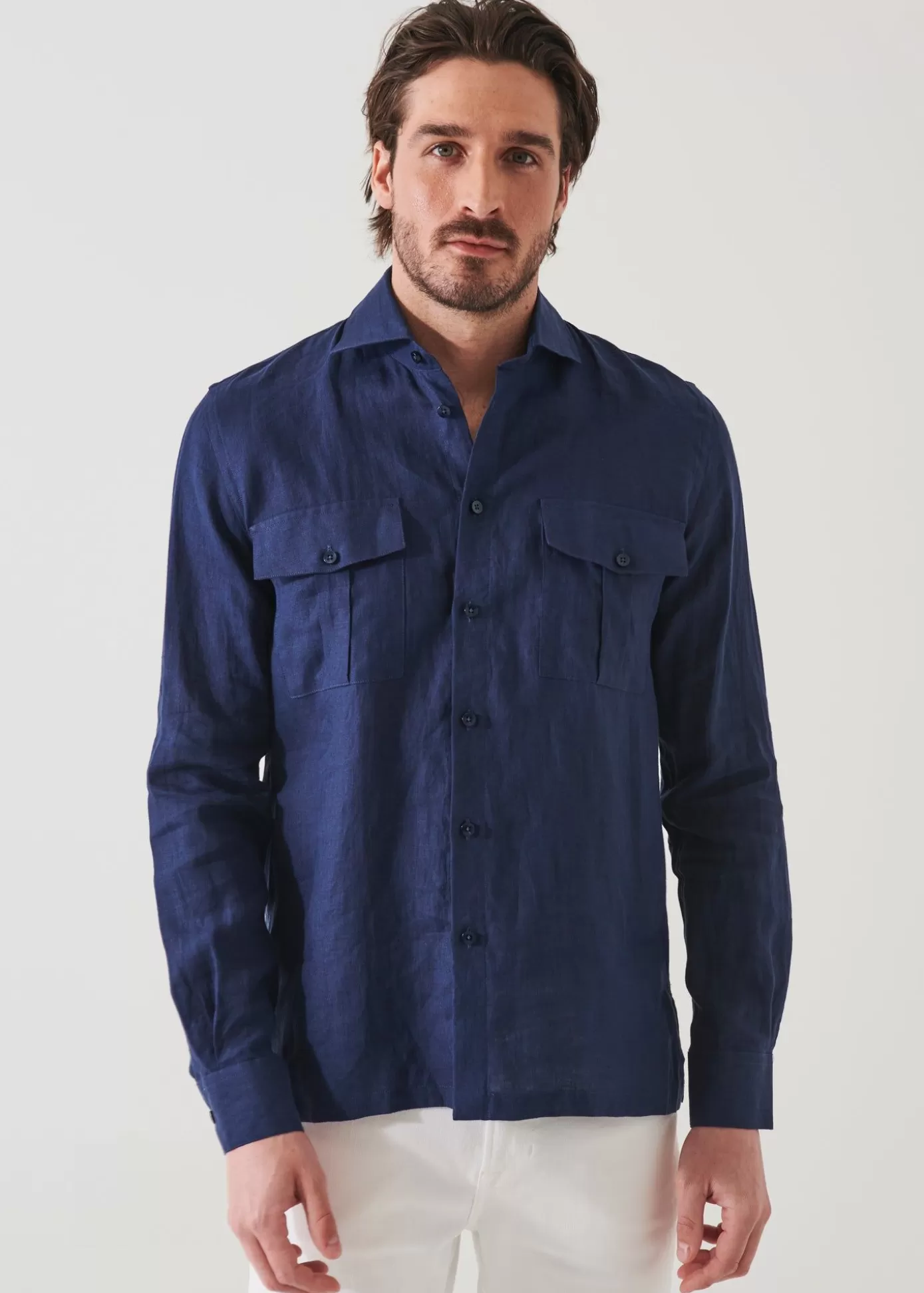 PATRICK ASSARAF Linen Chambray Over Shirt Fashion