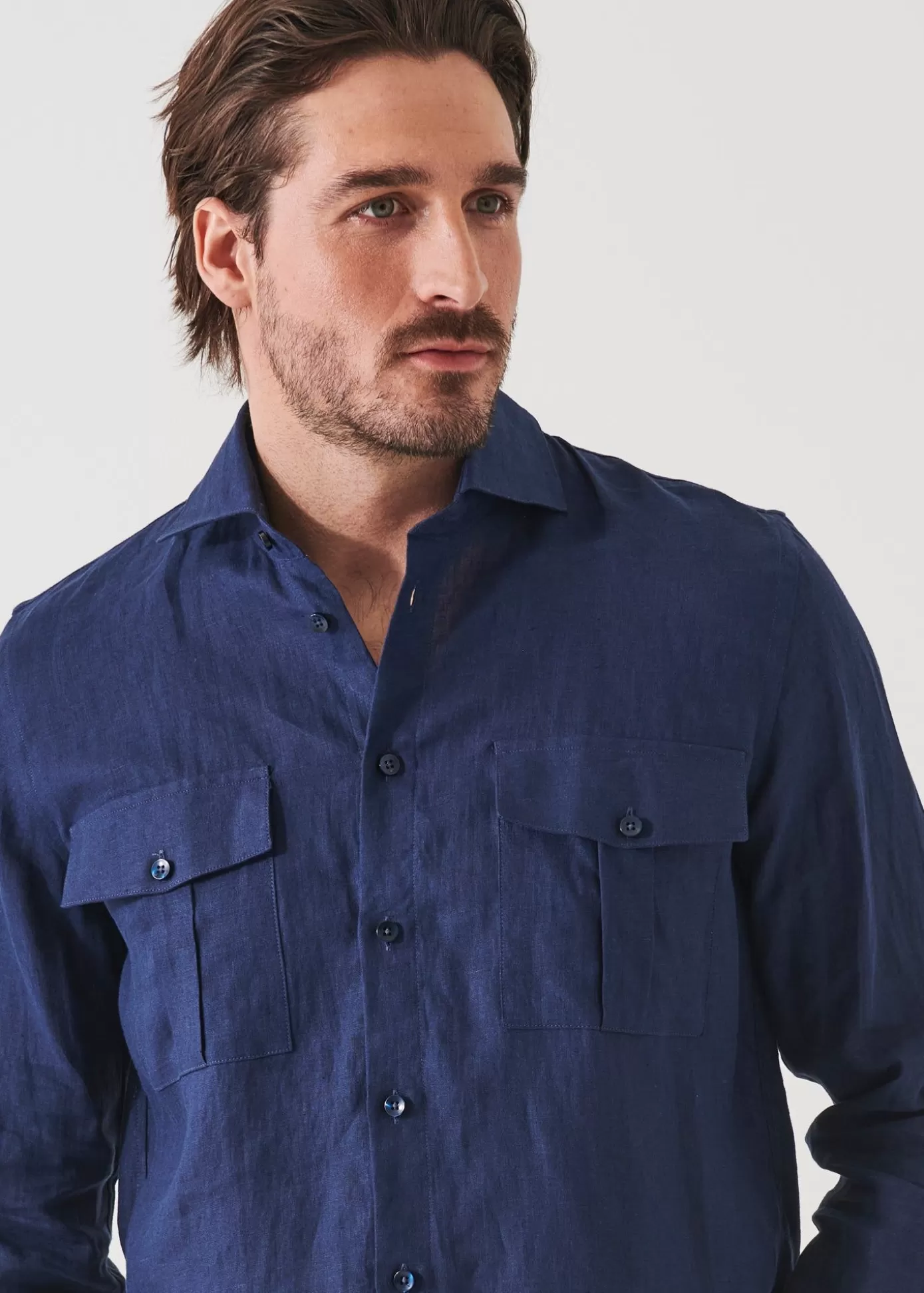 PATRICK ASSARAF Linen Chambray Over Shirt Fashion