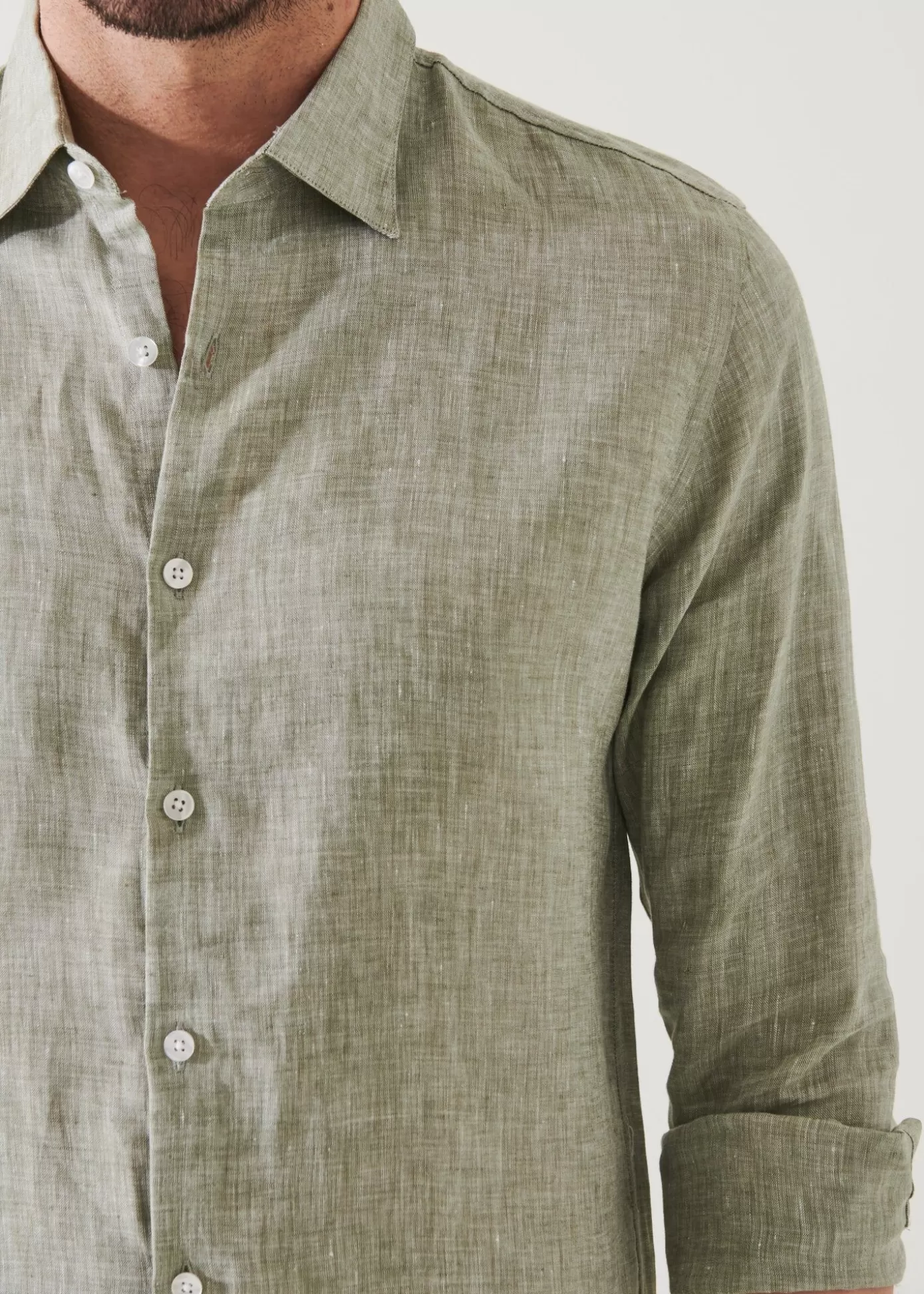 PATRICK ASSARAF Linen Chambray Shirt Flash Sale