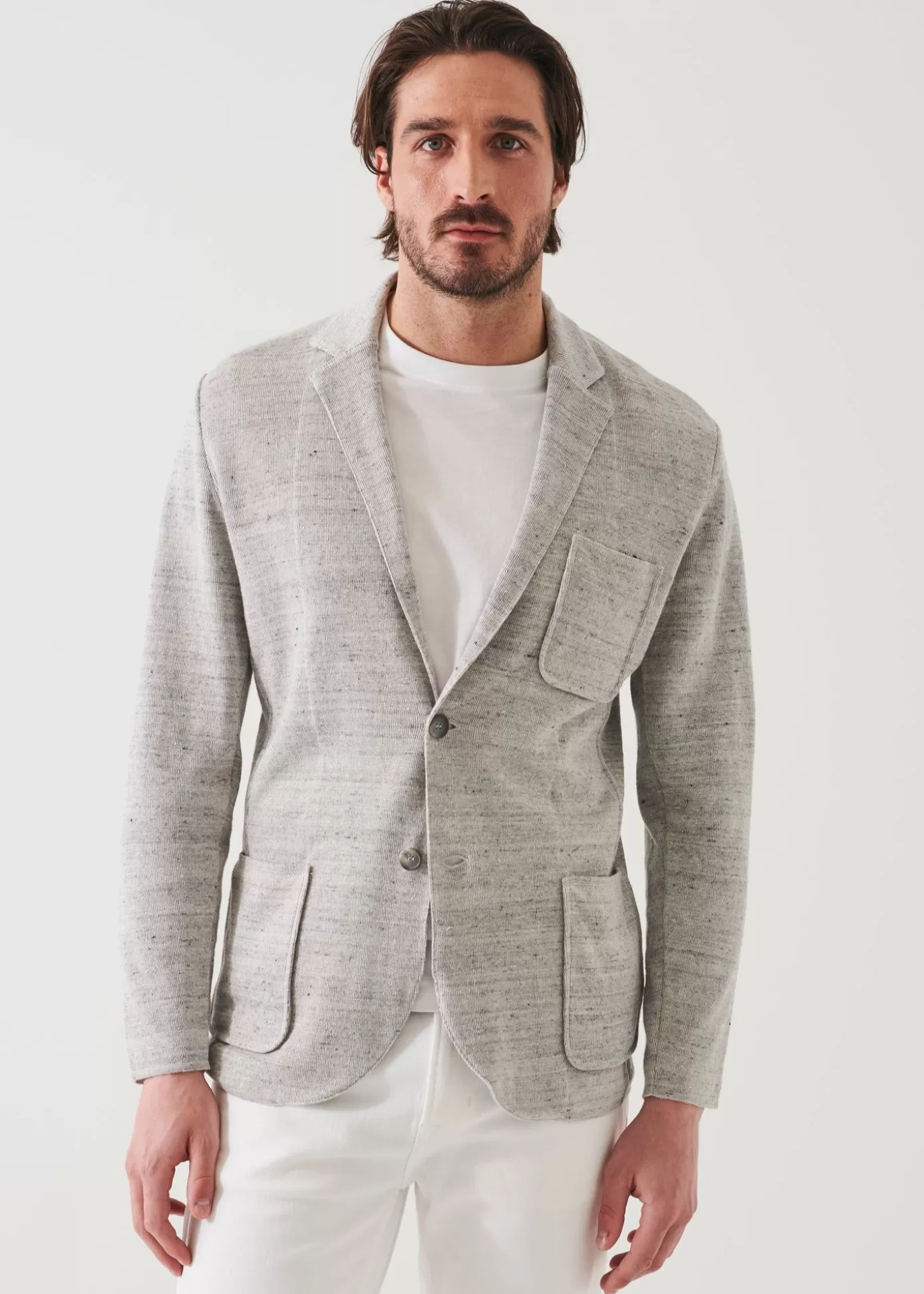 PATRICK ASSARAF Linen Cotton Blend Blazer Outlet