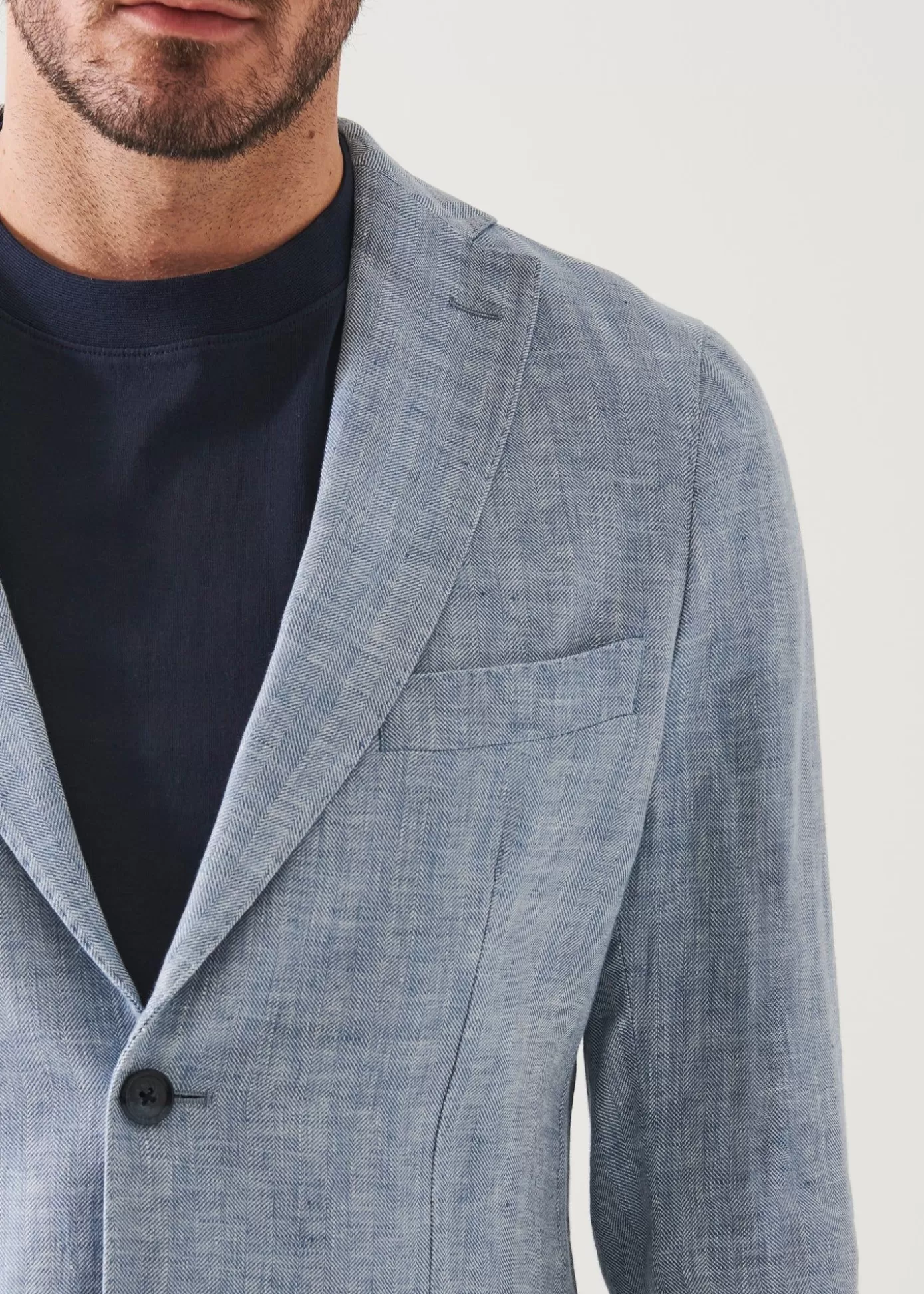 PATRICK ASSARAF Linen Herringbone Blazer Fashion