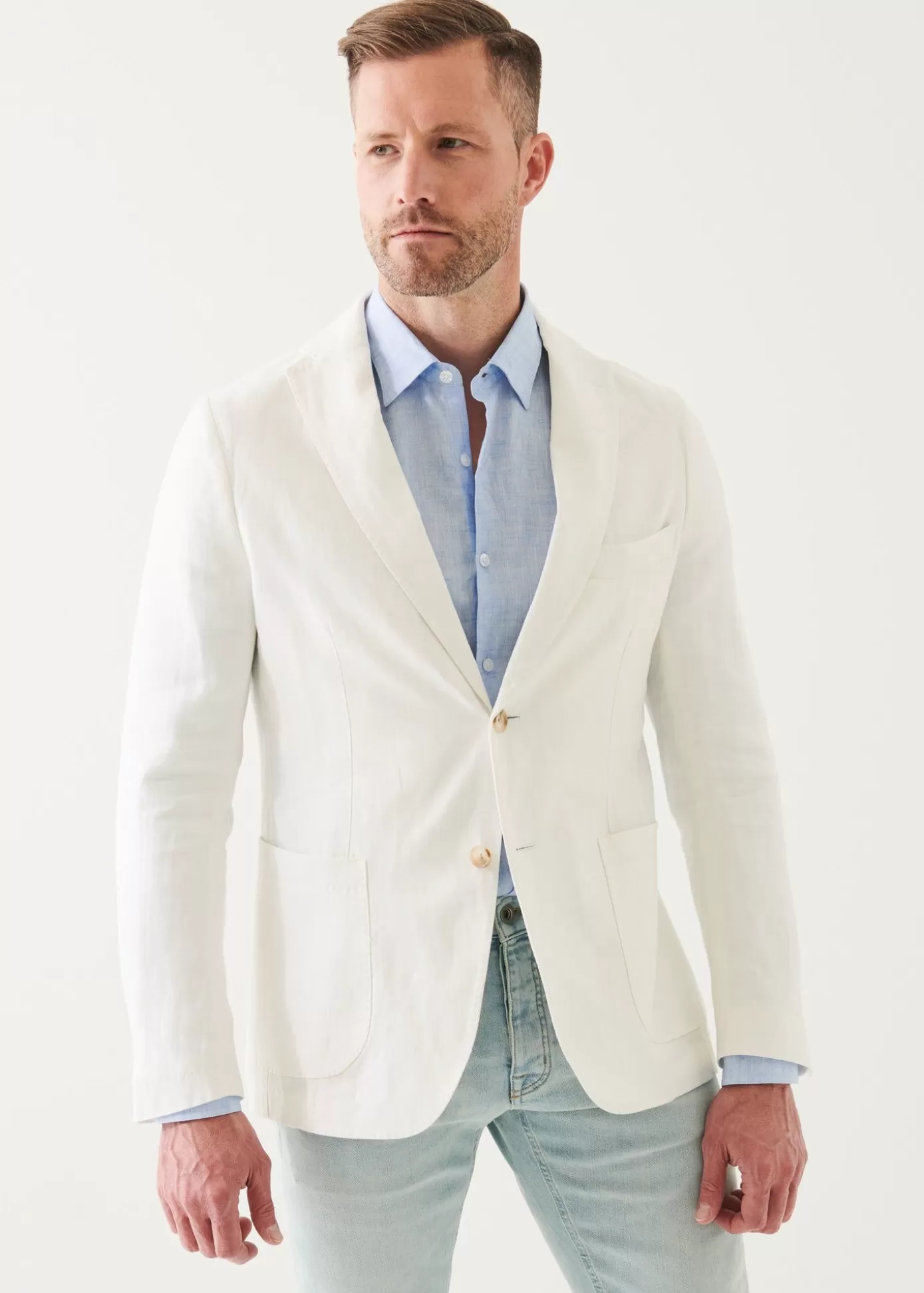 PATRICK ASSARAF Linen Twill Two-Button Blazer Sale