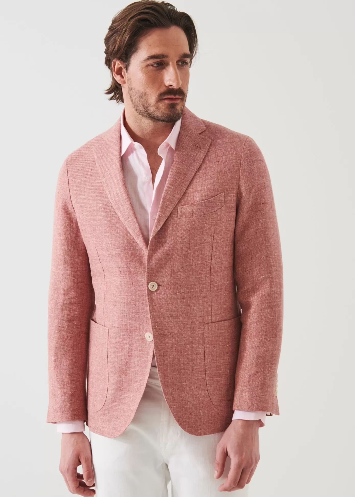 PATRICK ASSARAF Linen Wool Blend Blazer Outlet