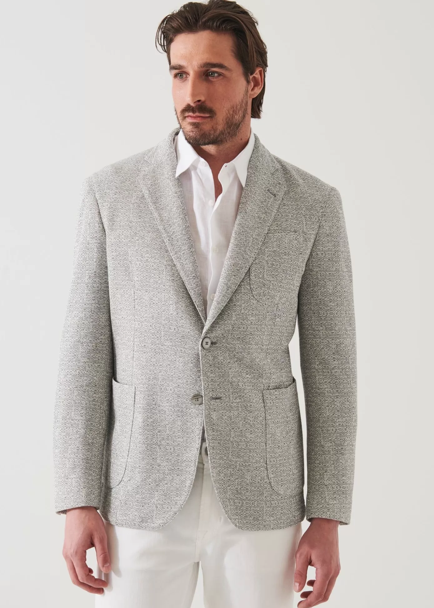 PATRICK ASSARAF Linen Wool Blend Textured Blazer Best Sale