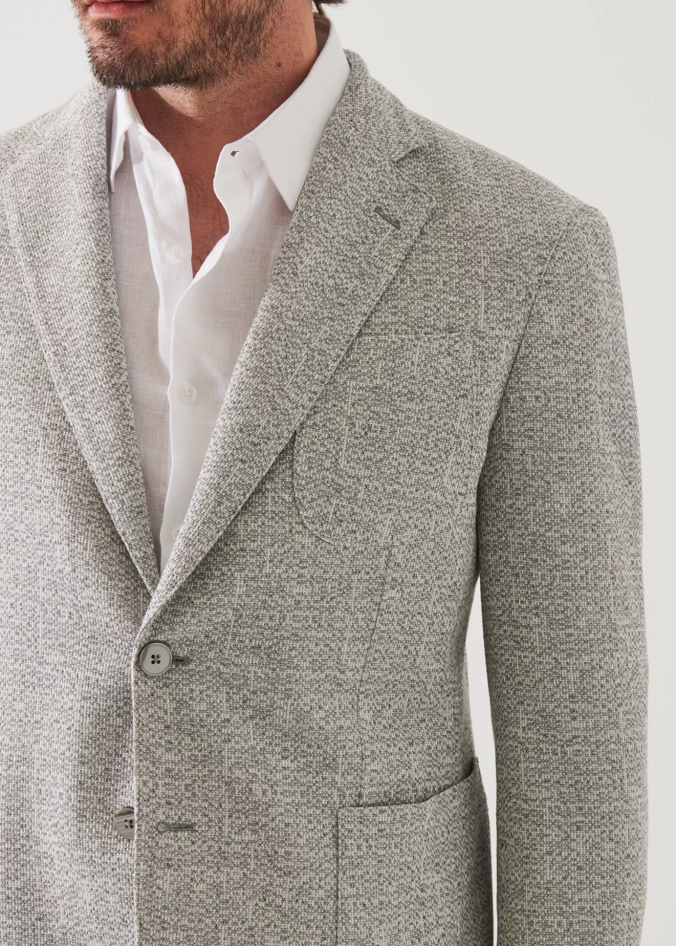 PATRICK ASSARAF Linen Wool Blend Textured Blazer Best Sale