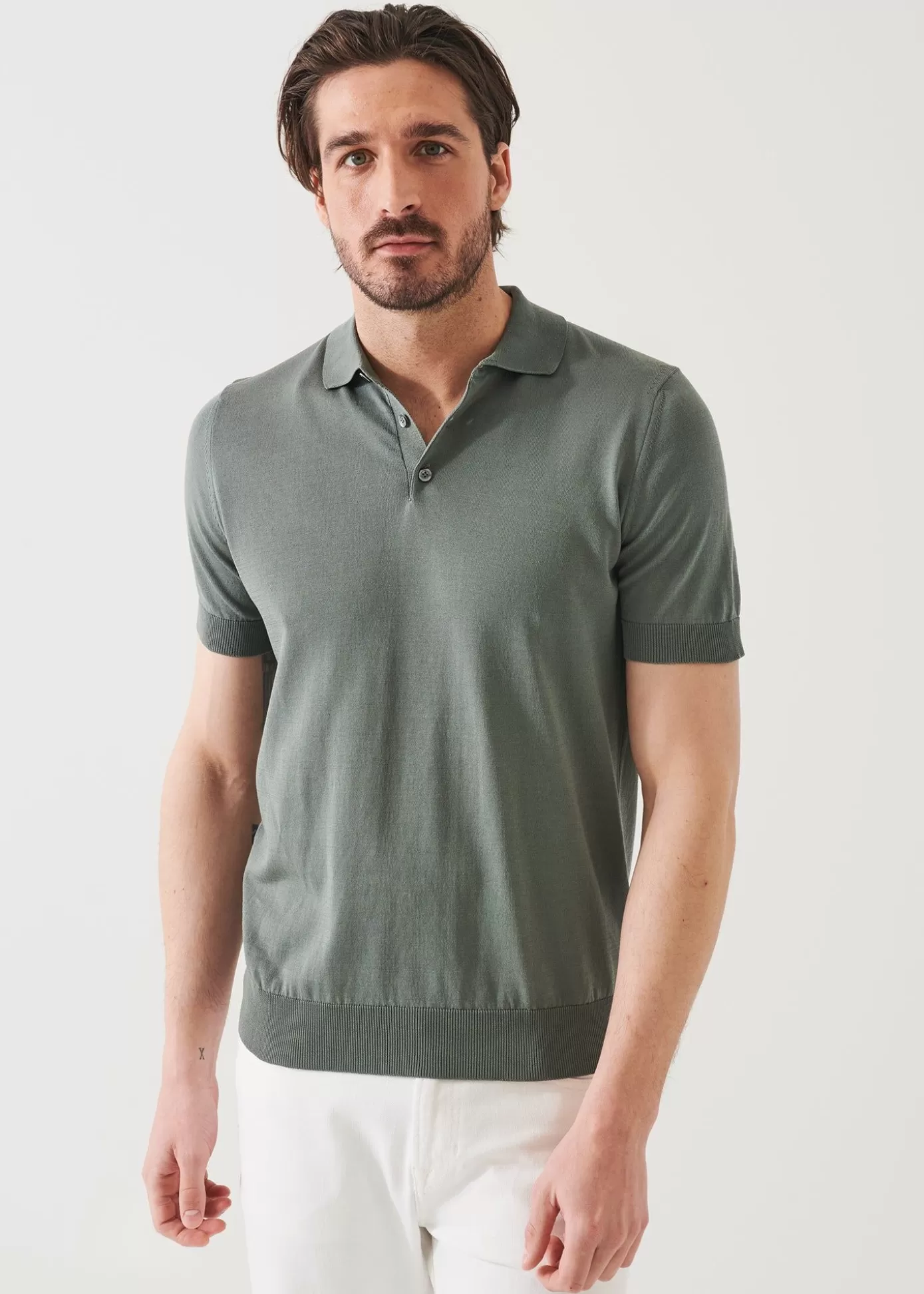 PATRICK ASSARAF Mercerized Cotton Button Polo Outlet