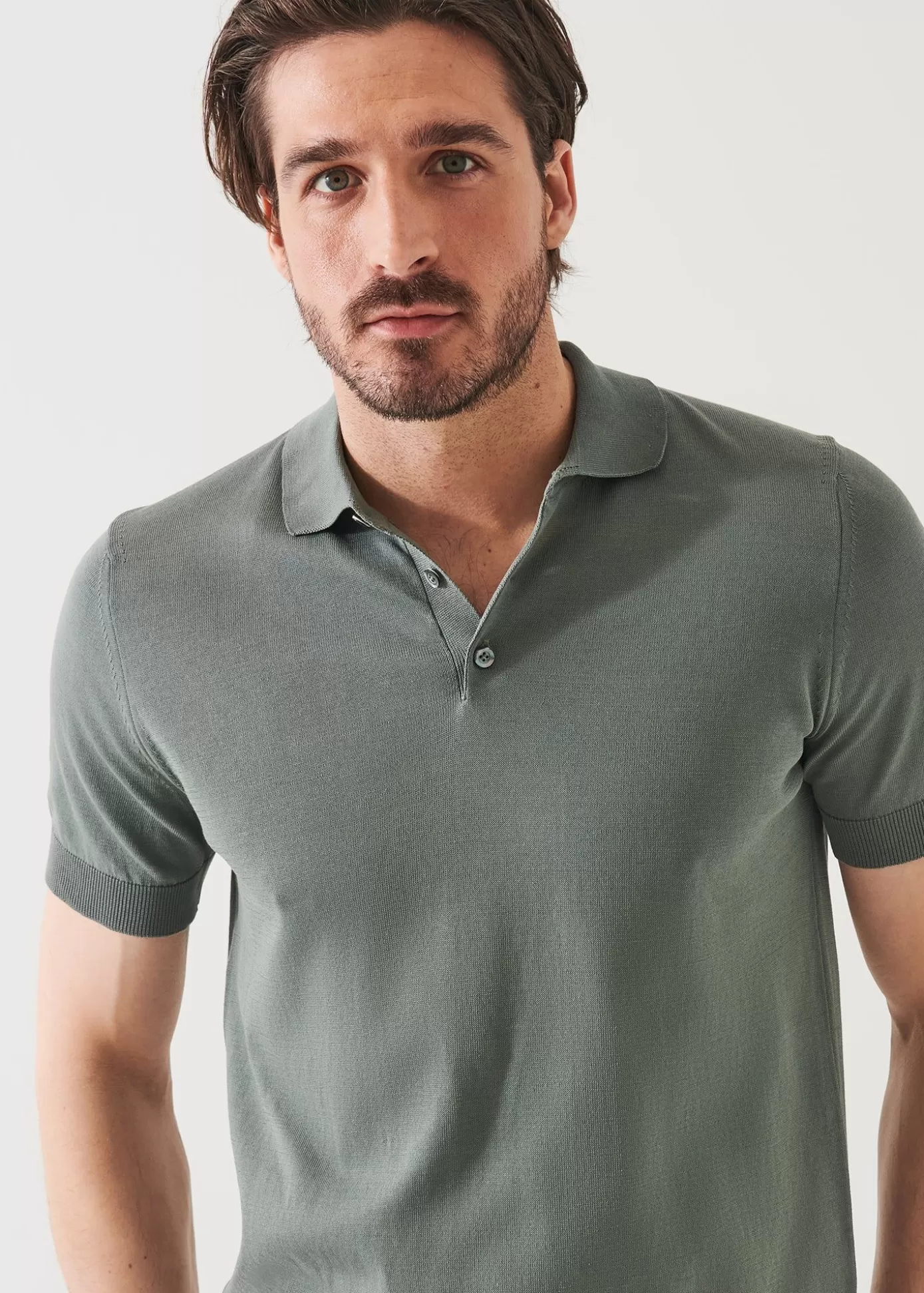 PATRICK ASSARAF Mercerized Cotton Button Polo Outlet