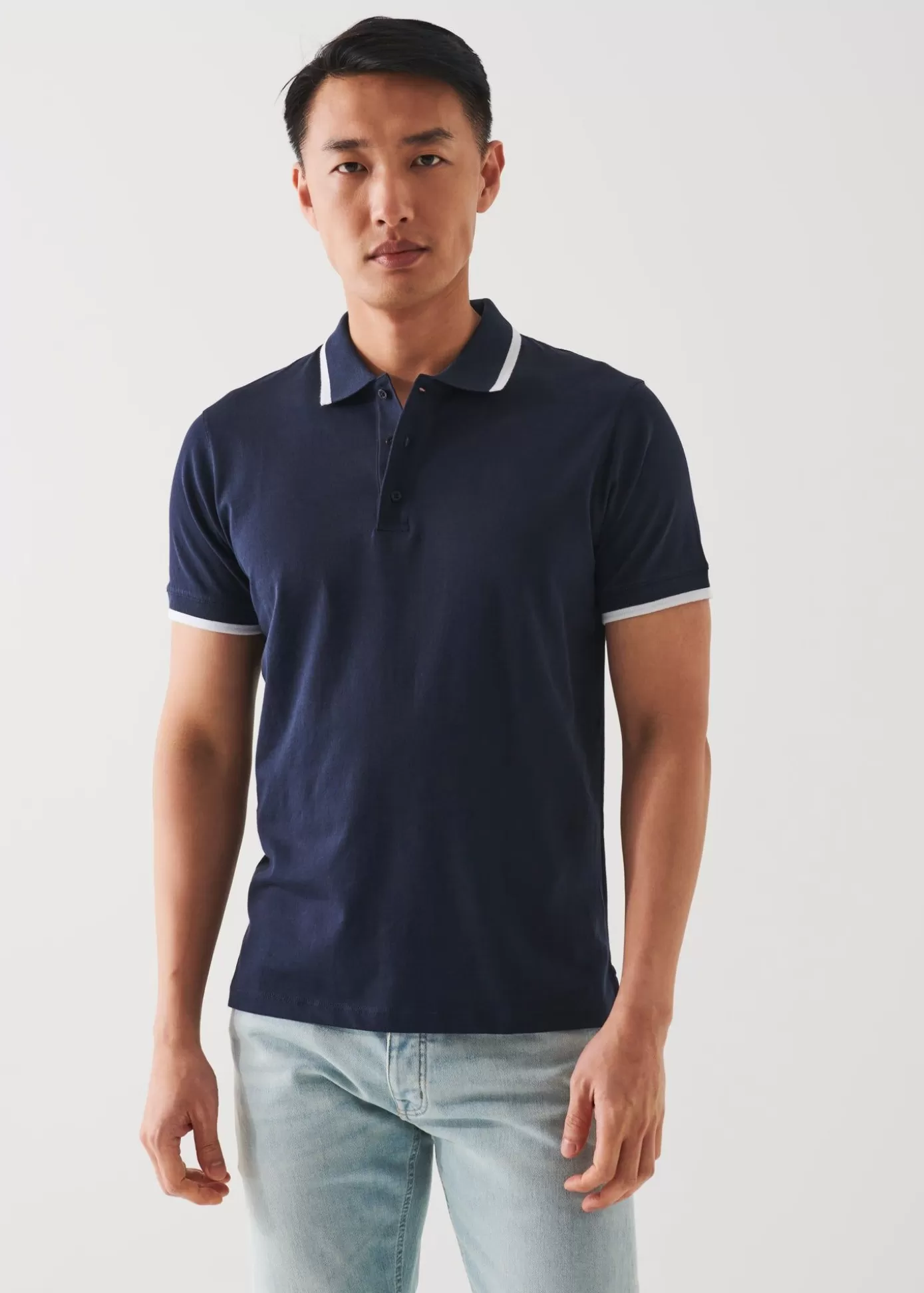 PATRICK ASSARAF Mercerized Pima Cotton Tipped Polo Cheap