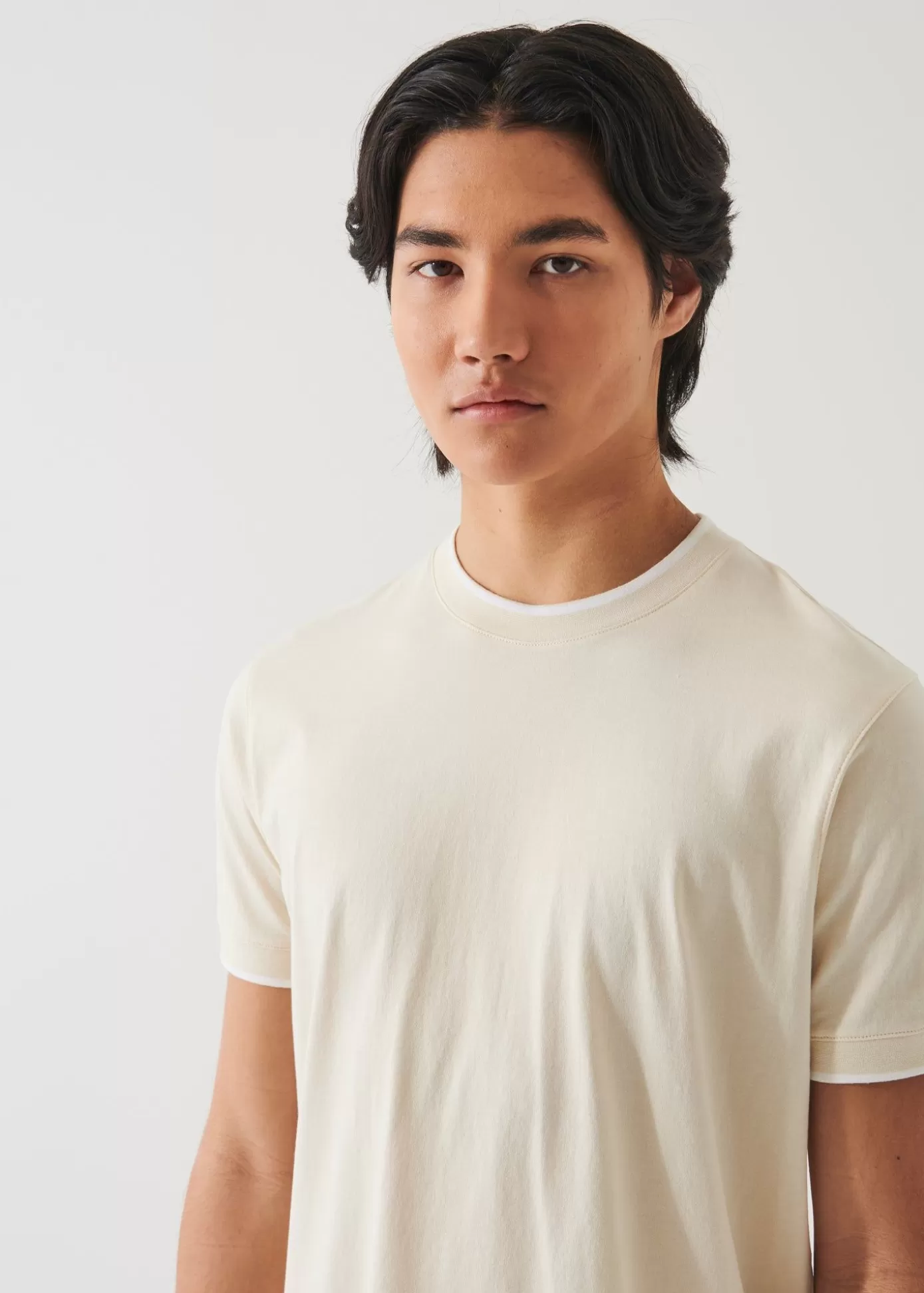 PATRICK ASSARAF Mercerized Pima Cotton Tipped T-Shirt Shop