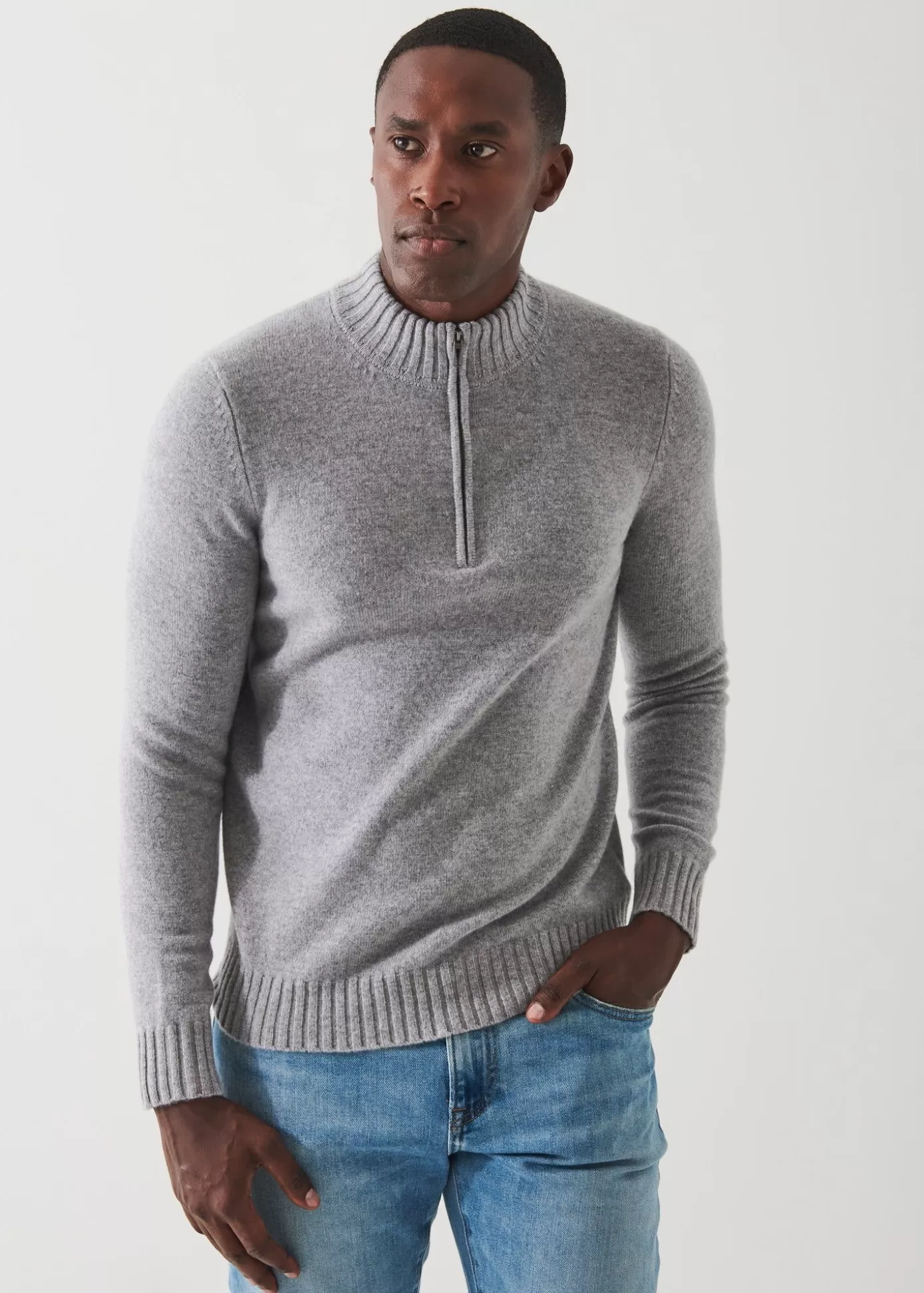 PATRICK ASSARAF Merino Quarter Zip Sweater Sale