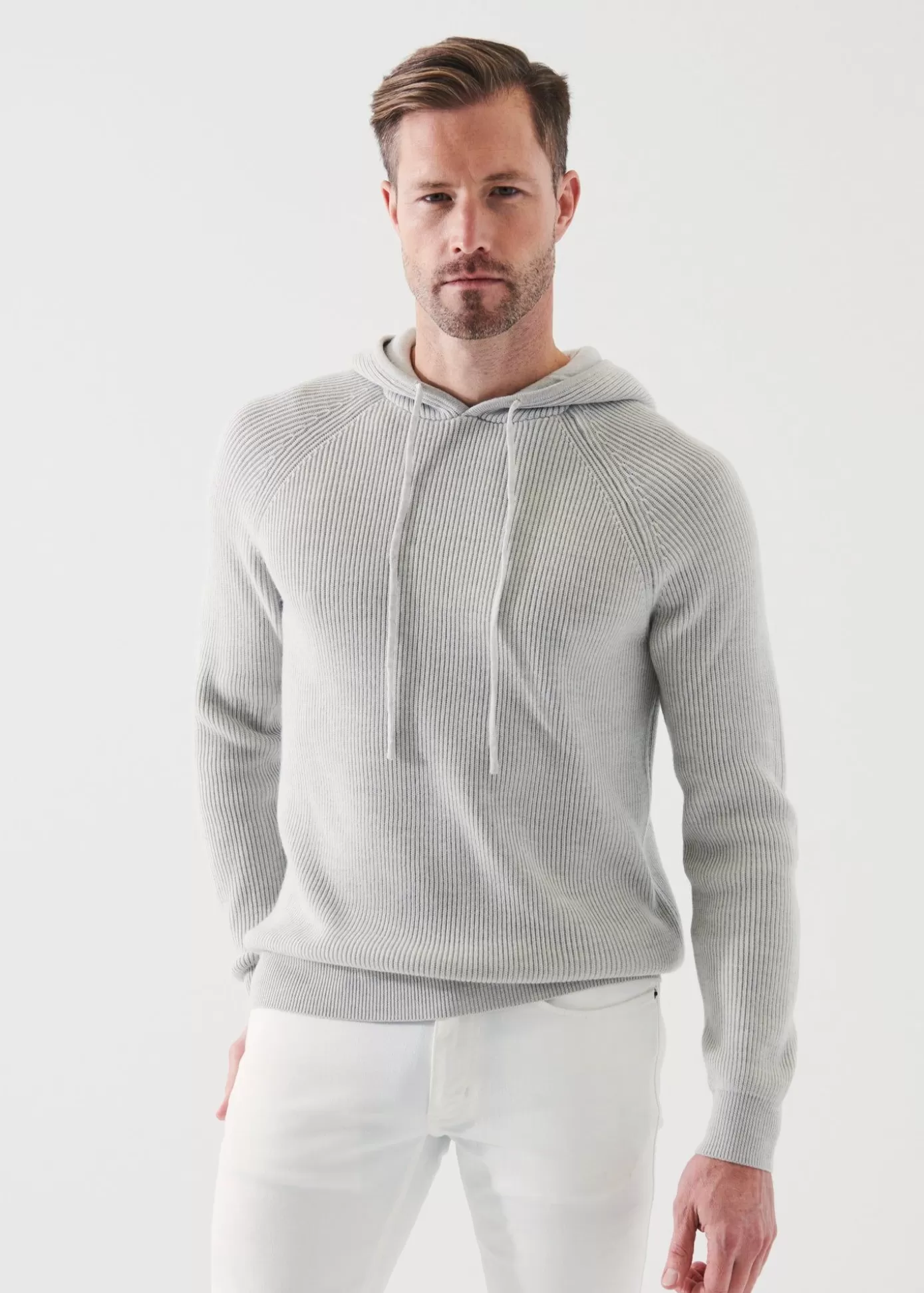 PATRICK ASSARAF Merino Ribbed Hoodie Flash Sale