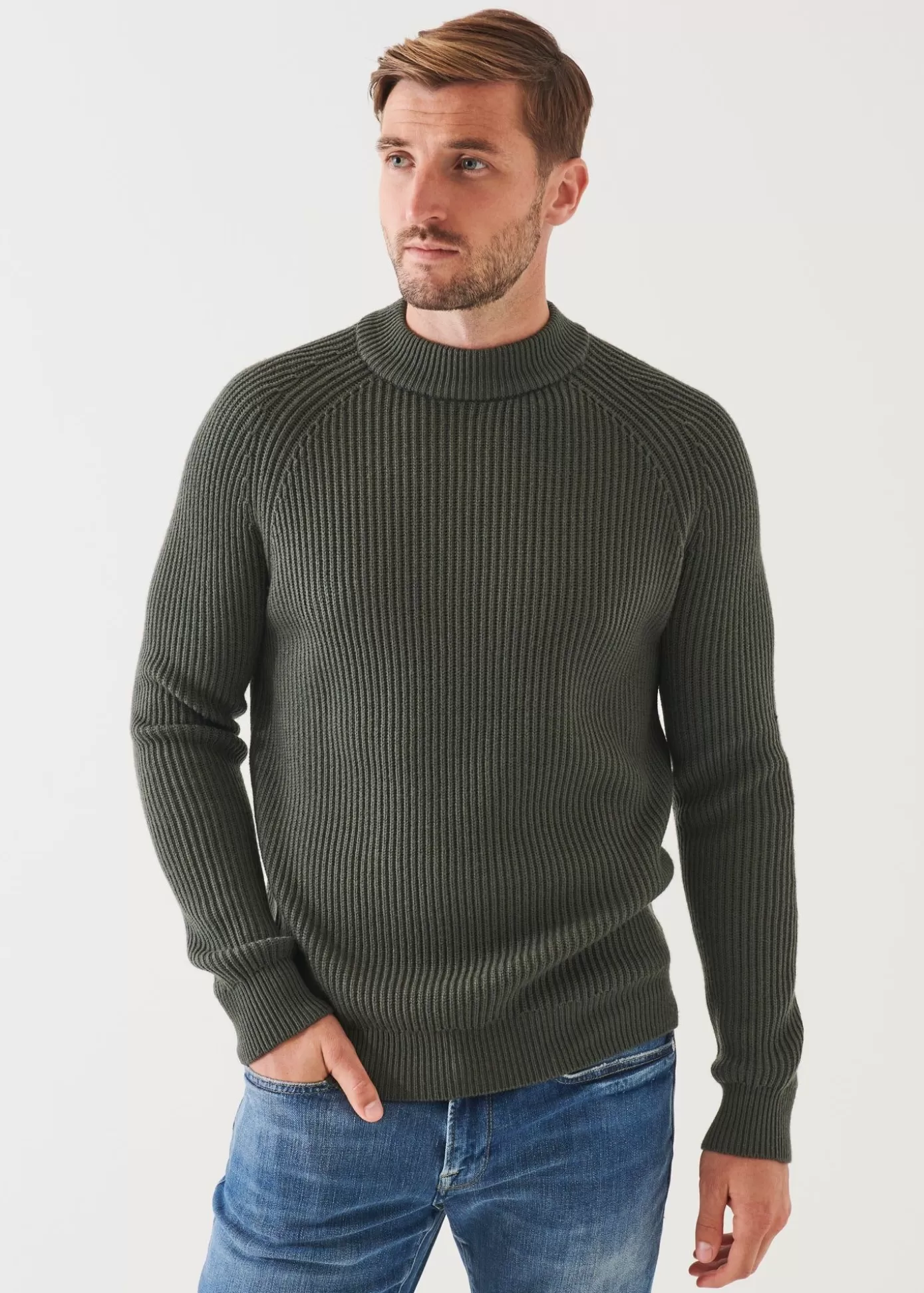 PATRICK ASSARAF Merino Ribbed Knit Sweater Best Sale