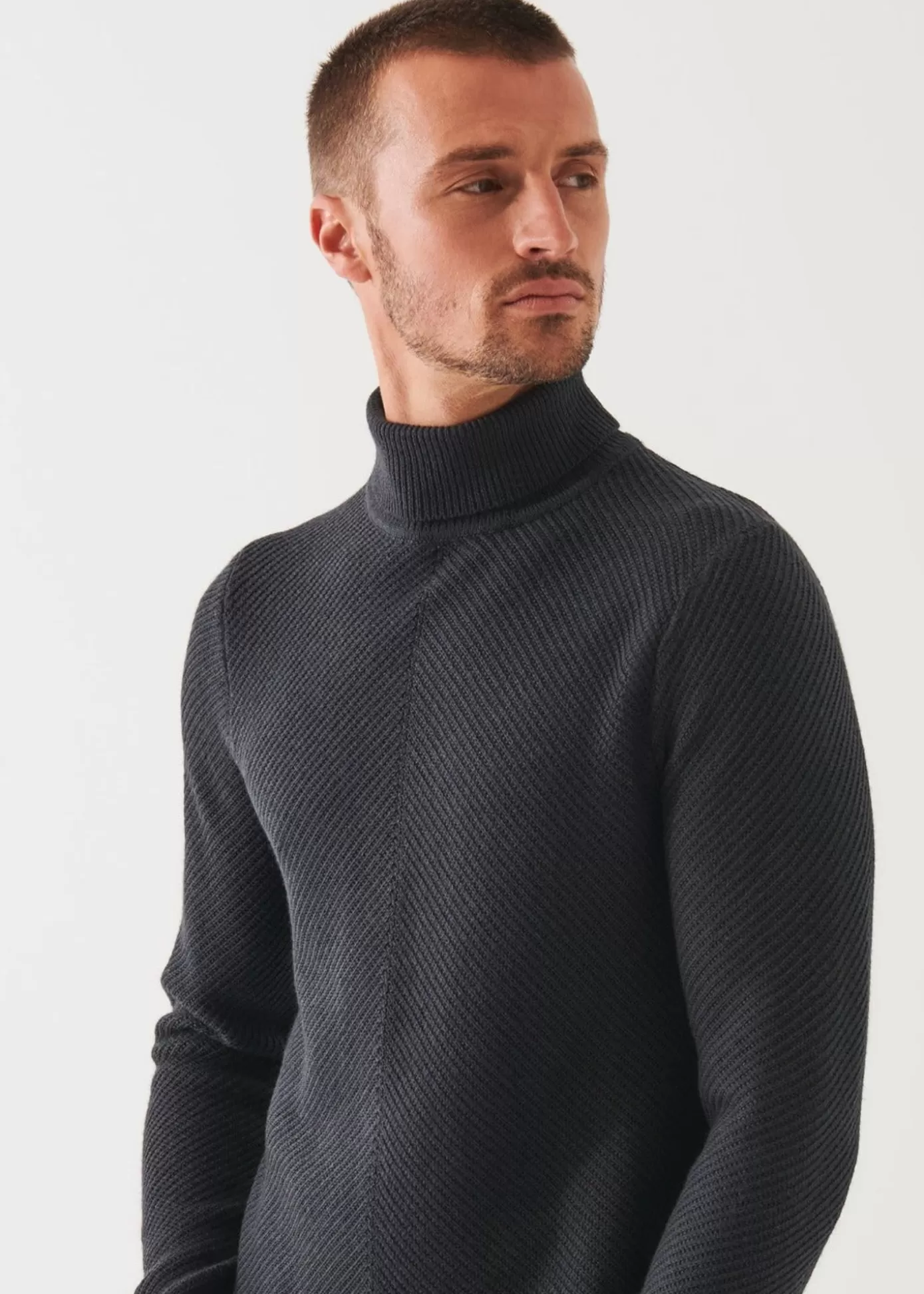 PATRICK ASSARAF Merino Textured Knit Turtleneck Best Sale