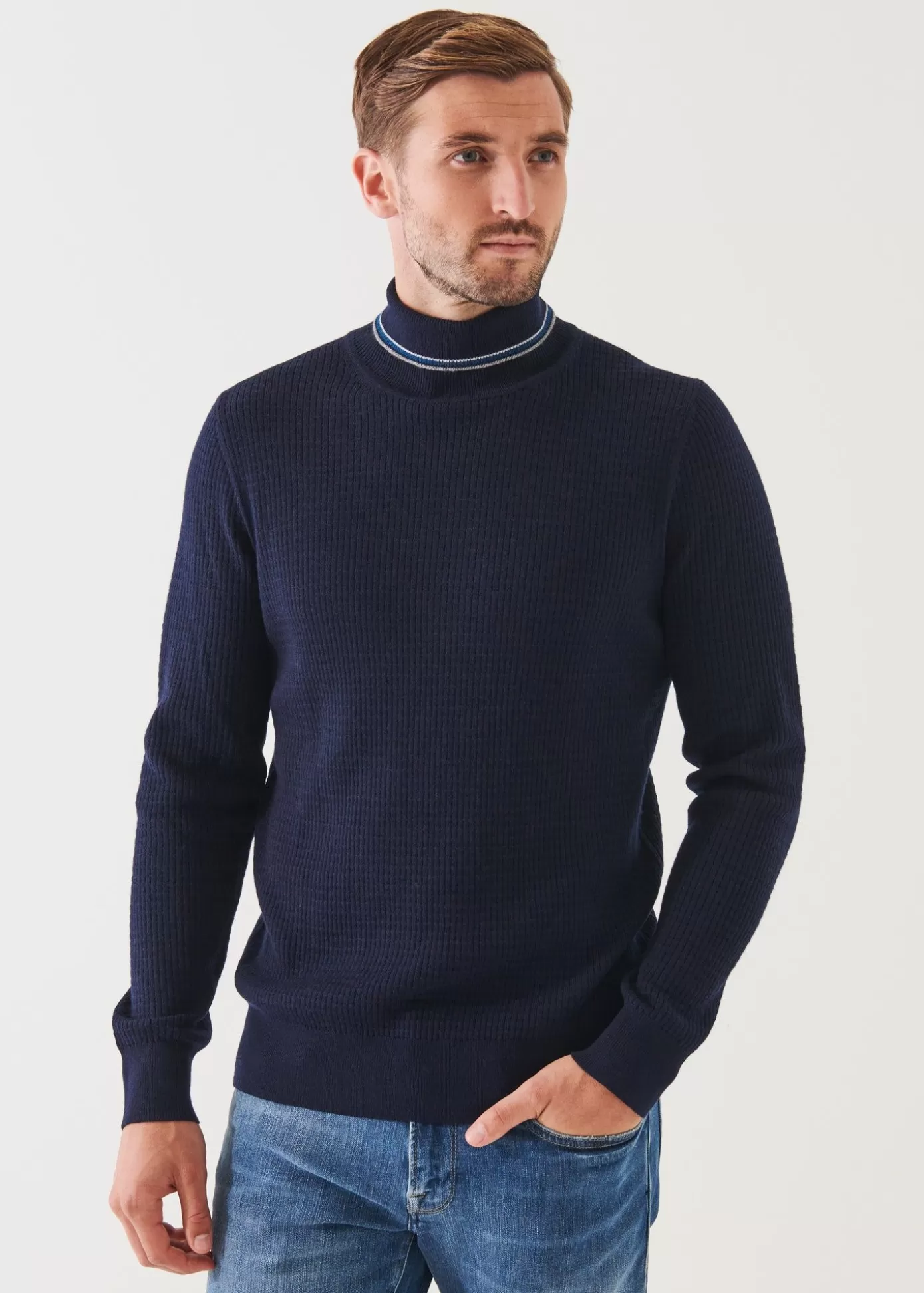 PATRICK ASSARAF Merino Waffle Knit Turtleneck Fashion