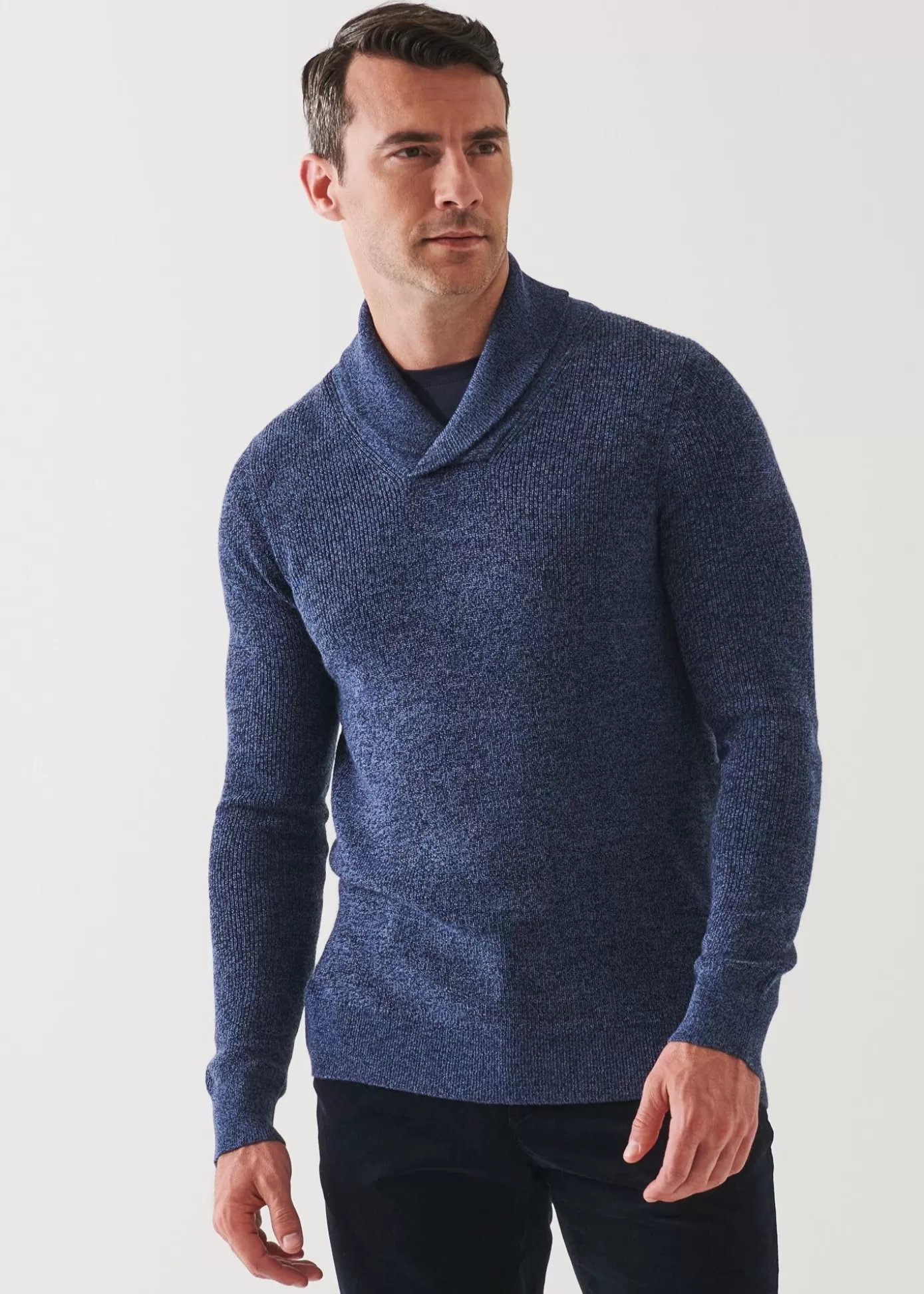 PATRICK ASSARAF Merino Wool Shawl Collar Sweater Clearance