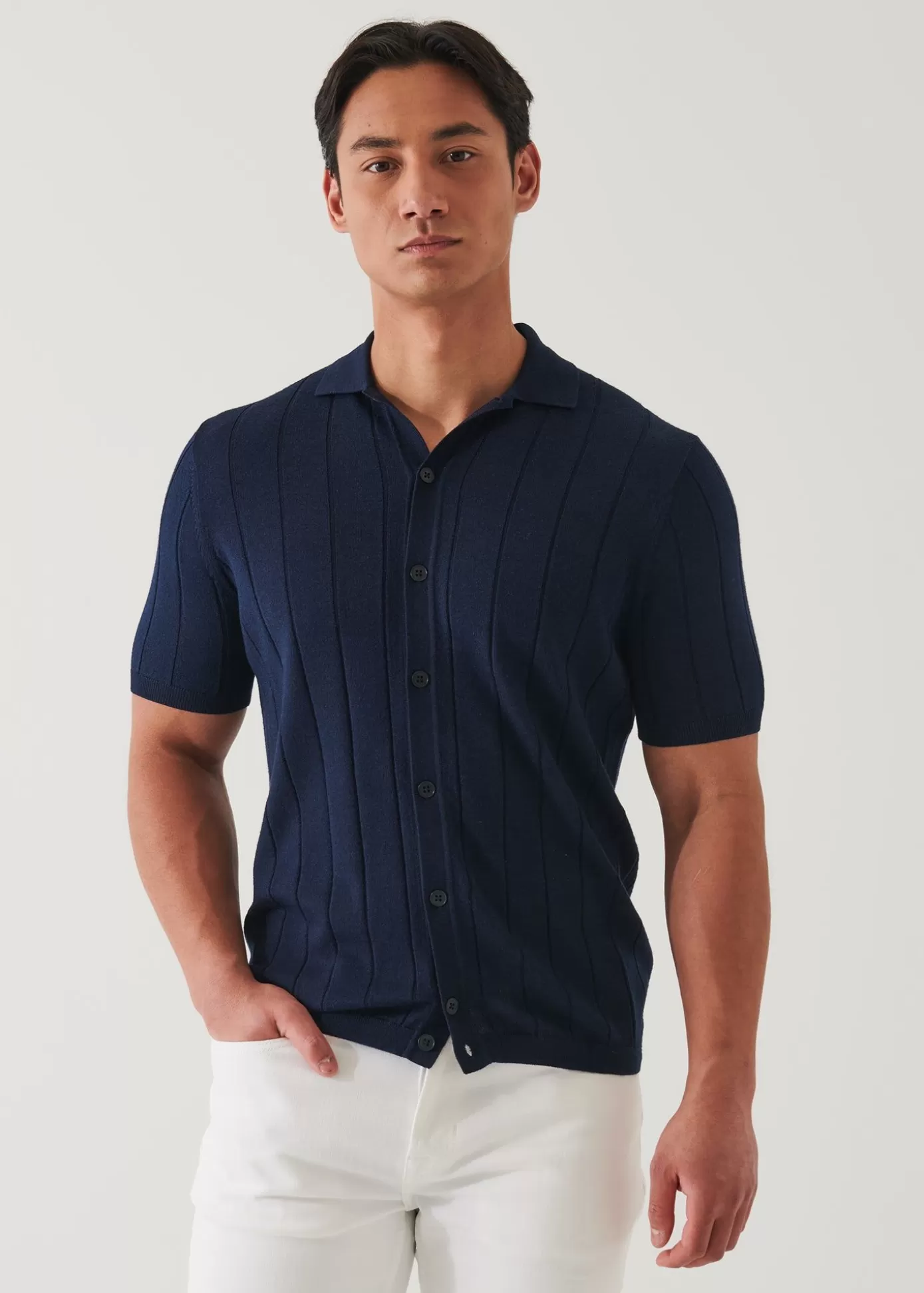 PATRICK ASSARAF Merino Wool-Silk Blend Knit Button Up Sale