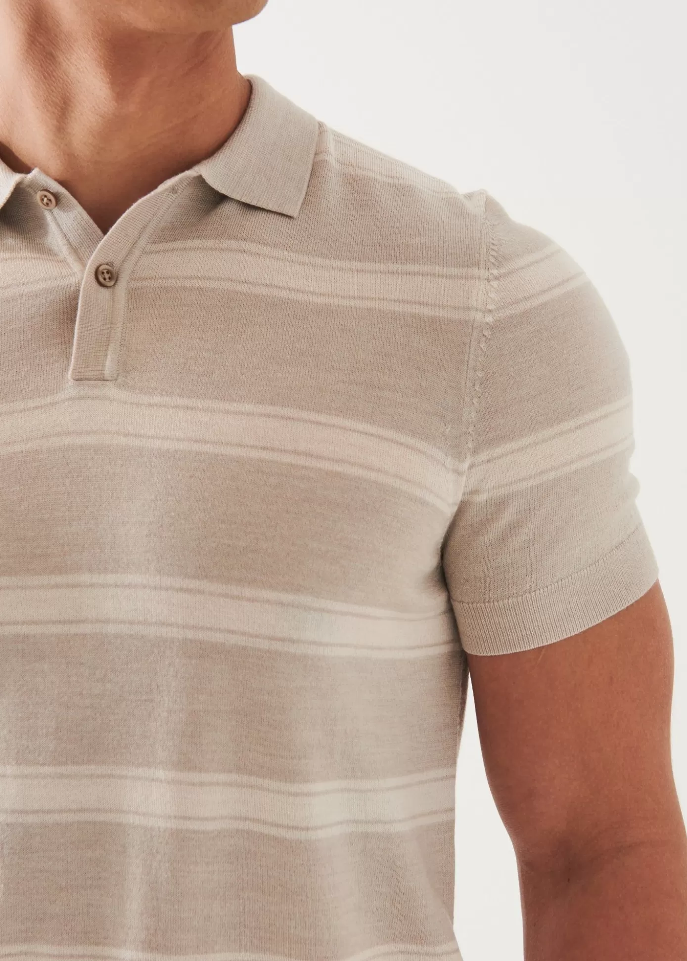 PATRICK ASSARAF Merino Wool-Silk Blend Striped Polo Sale