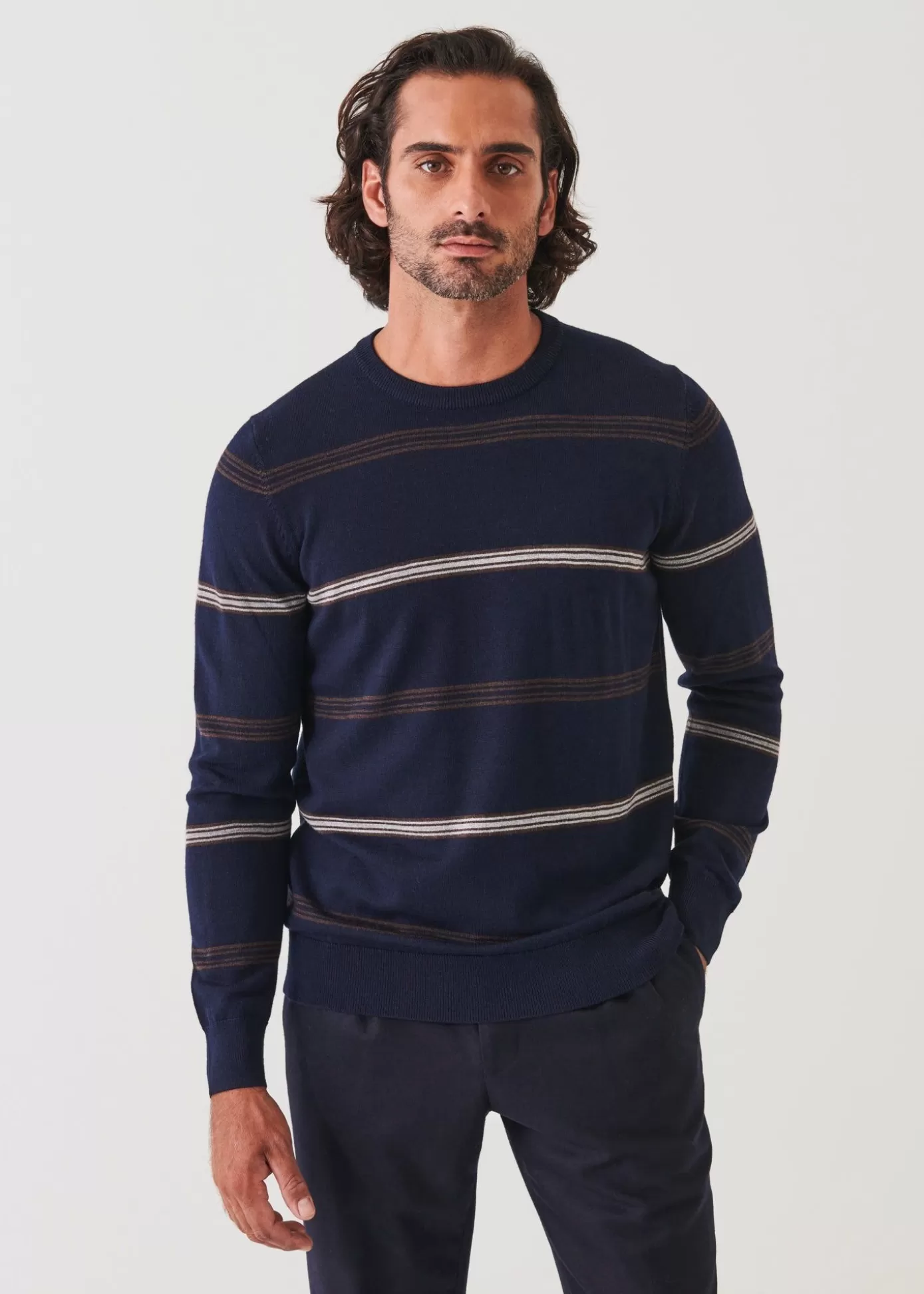 PATRICK ASSARAF Multi-Stripe Crewneck Shop