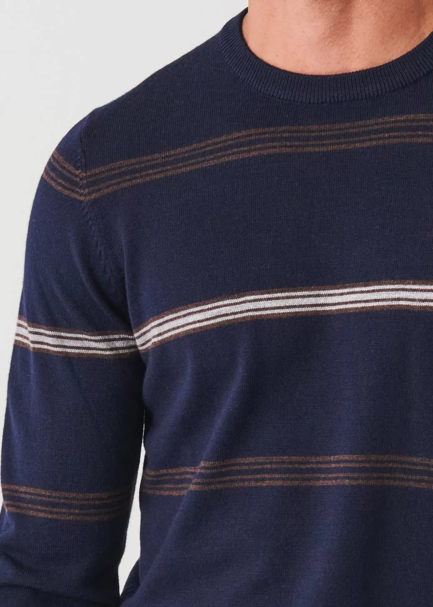 PATRICK ASSARAF Multi-Stripe Crewneck Shop