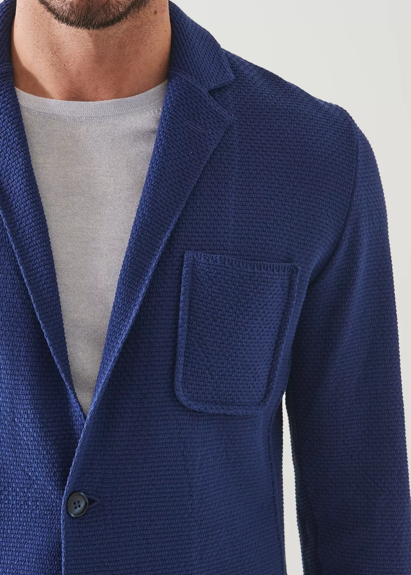 PATRICK ASSARAF Neat Textured Cotton Knit Blazer Discount