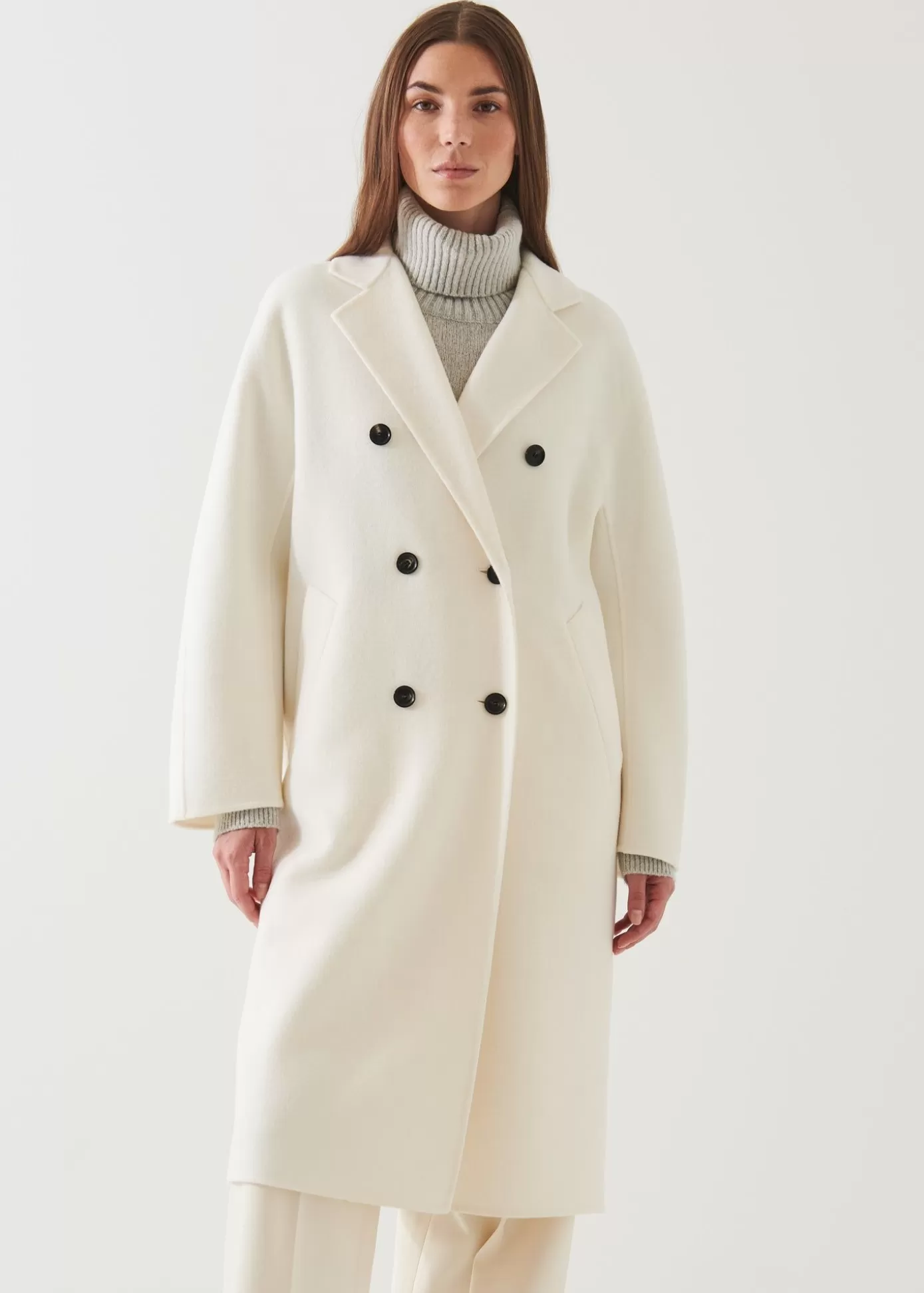 PATRICK ASSARAF Oversized Double Breasted Wool Coat Discount