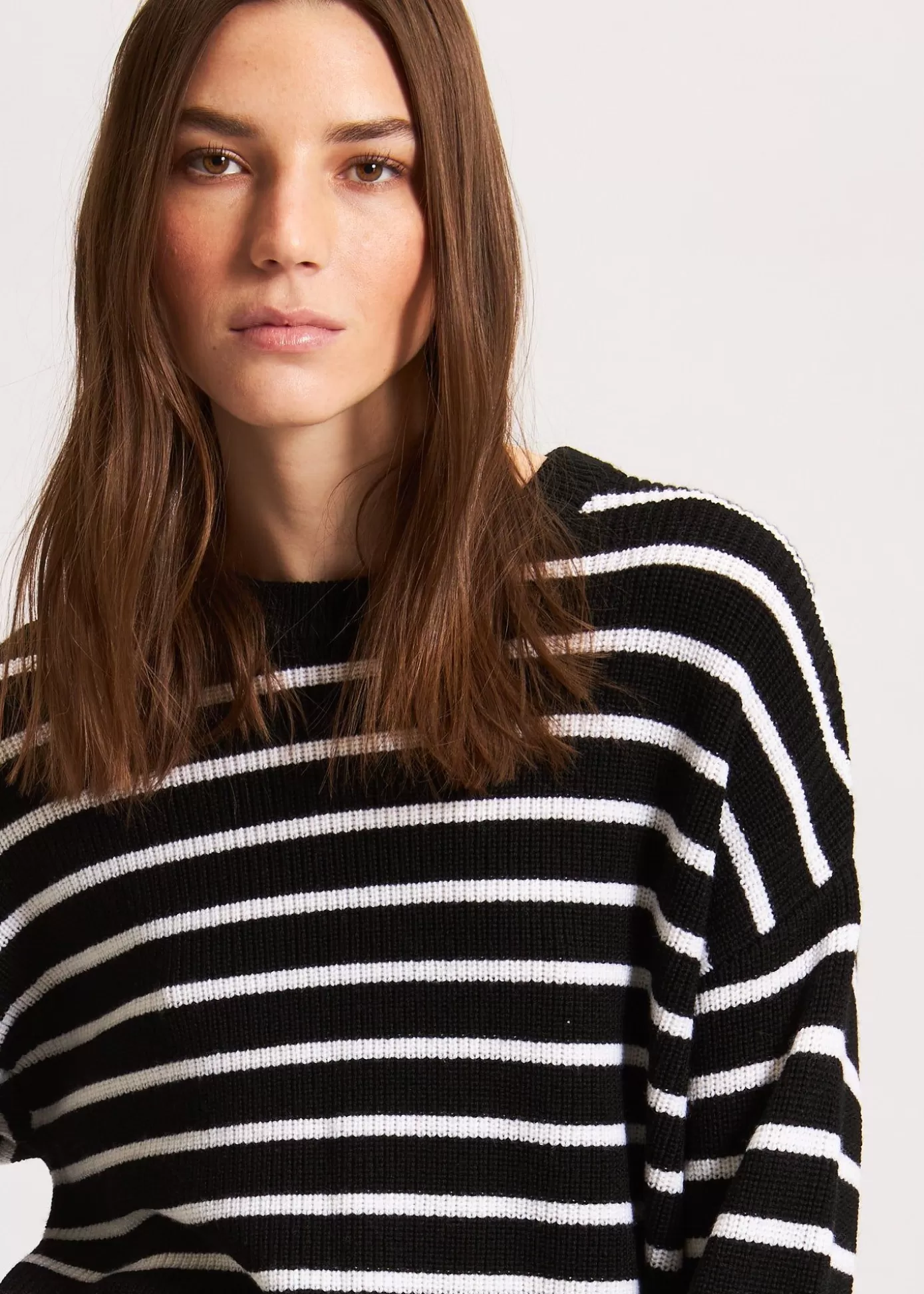 PATRICK ASSARAF Oversized Striped Crewneck Hot