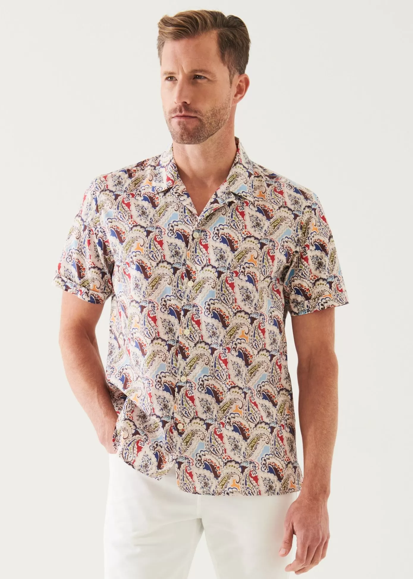 PATRICK ASSARAF Paisley Camp Collar Shirt Best