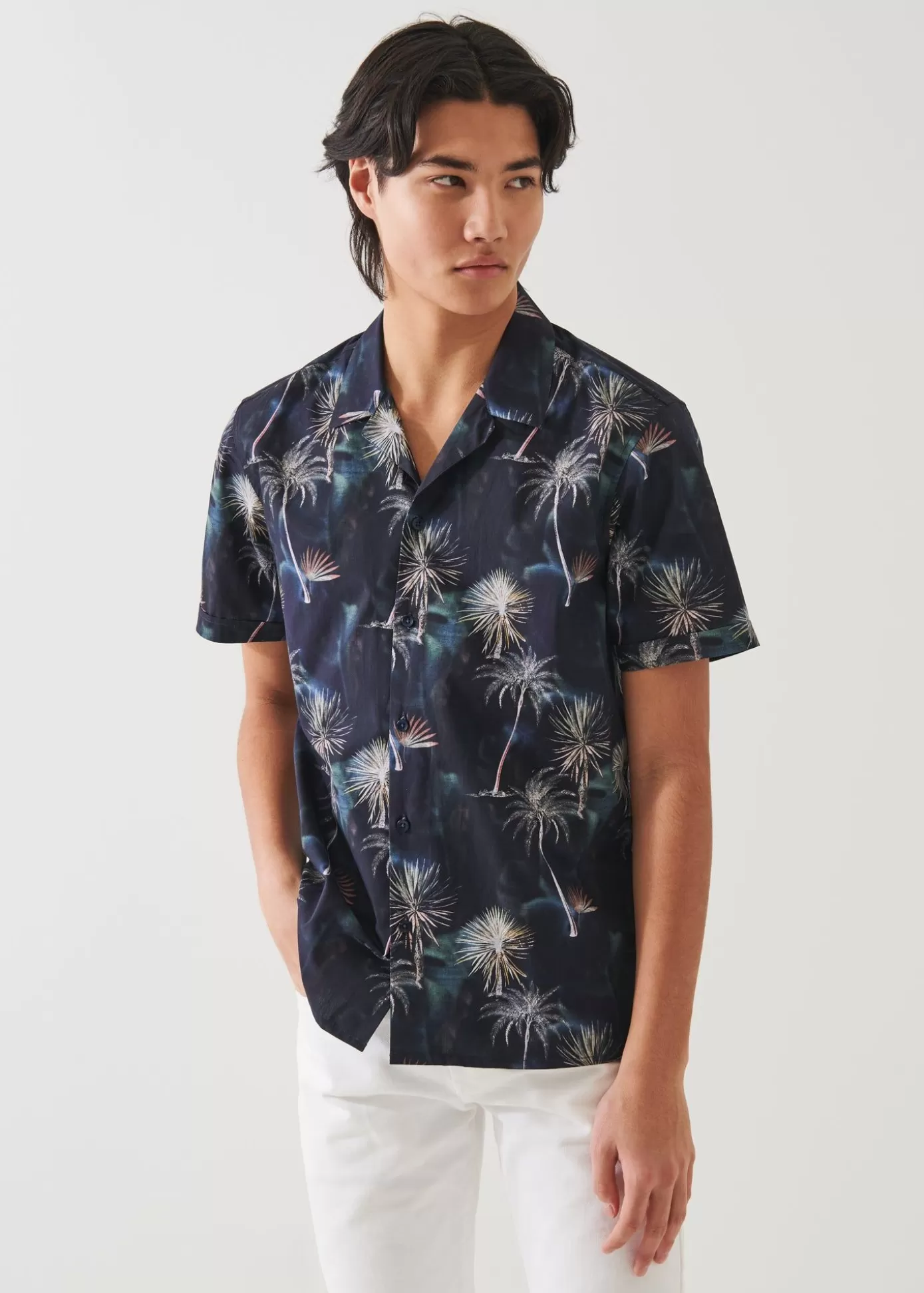 PATRICK ASSARAF Palm Tree Print Cotton Shirt Best