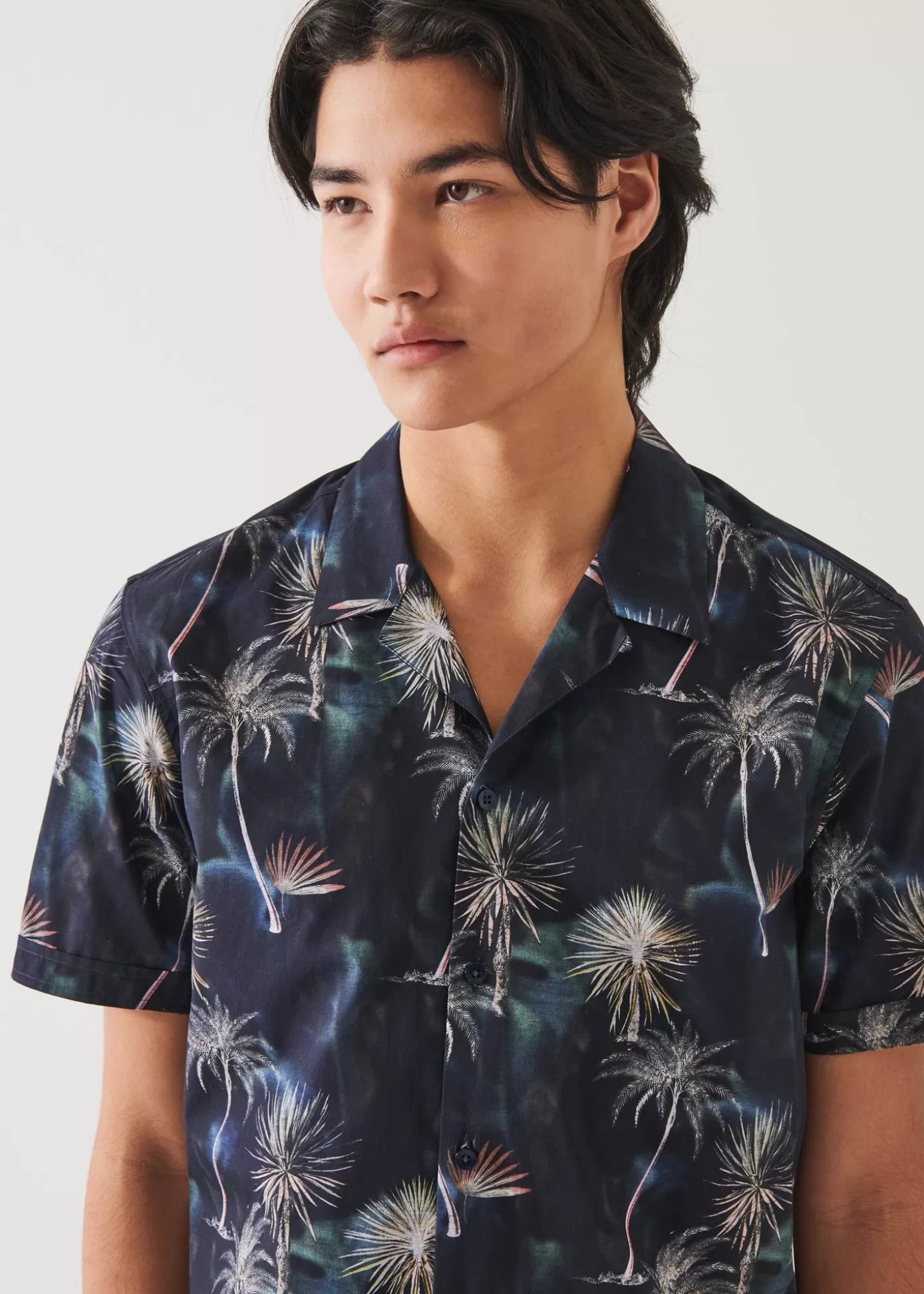 PATRICK ASSARAF Palm Tree Print Cotton Shirt Best