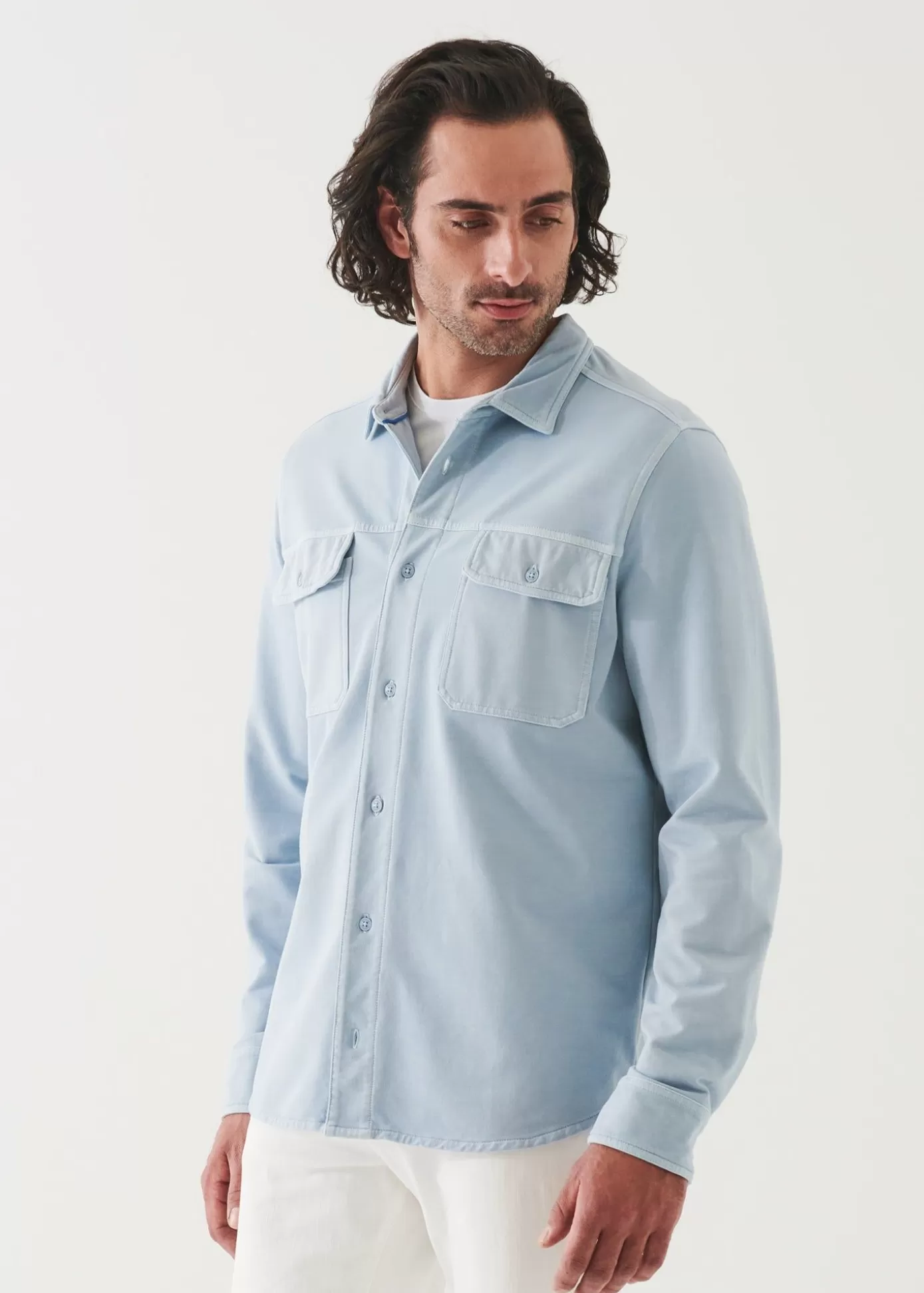 PATRICK ASSARAF Pima Cotton French Terry Overshirt Shop