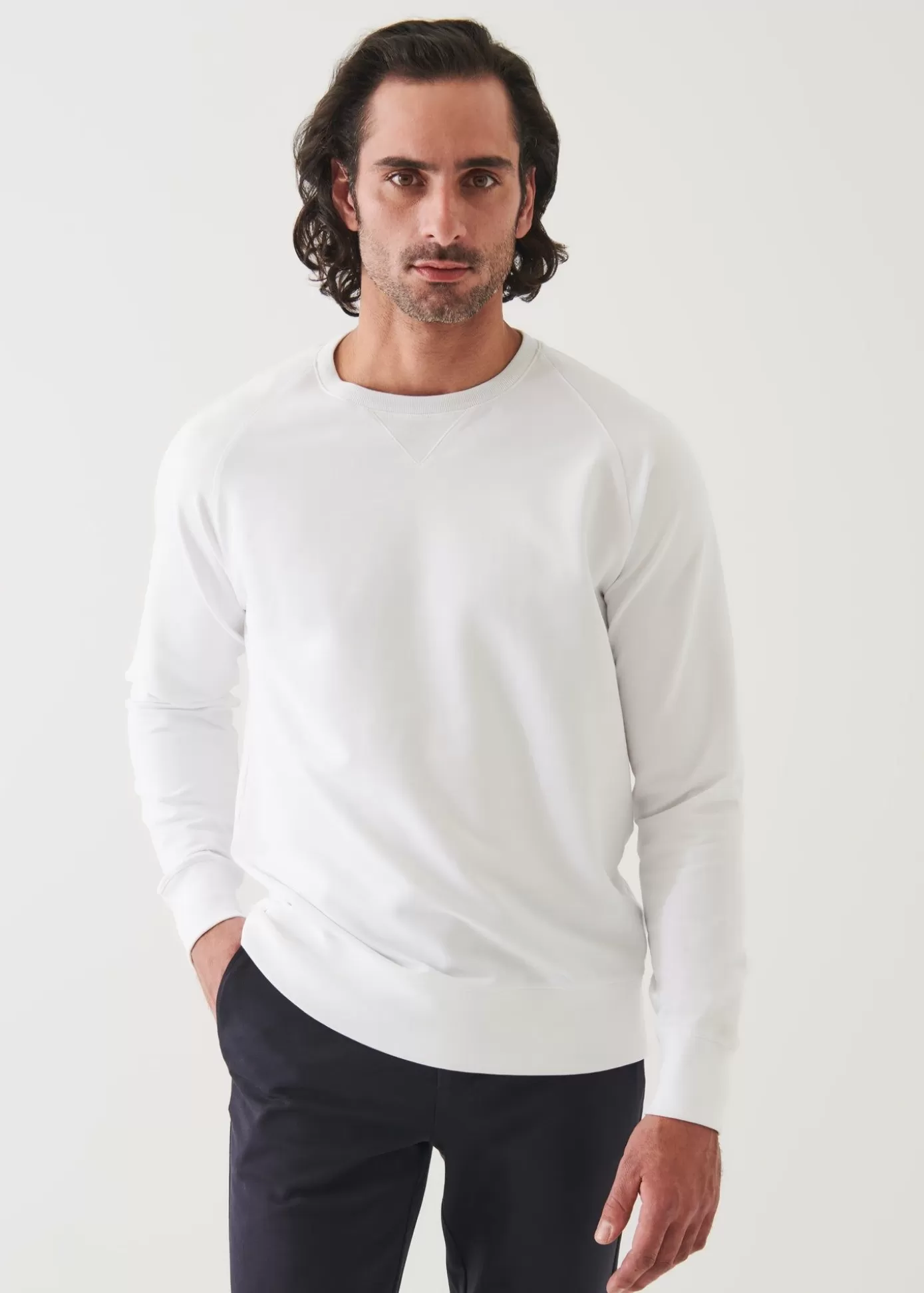 PATRICK ASSARAF Pima Cotton French Terry Raglan Sweatshirt Flash Sale