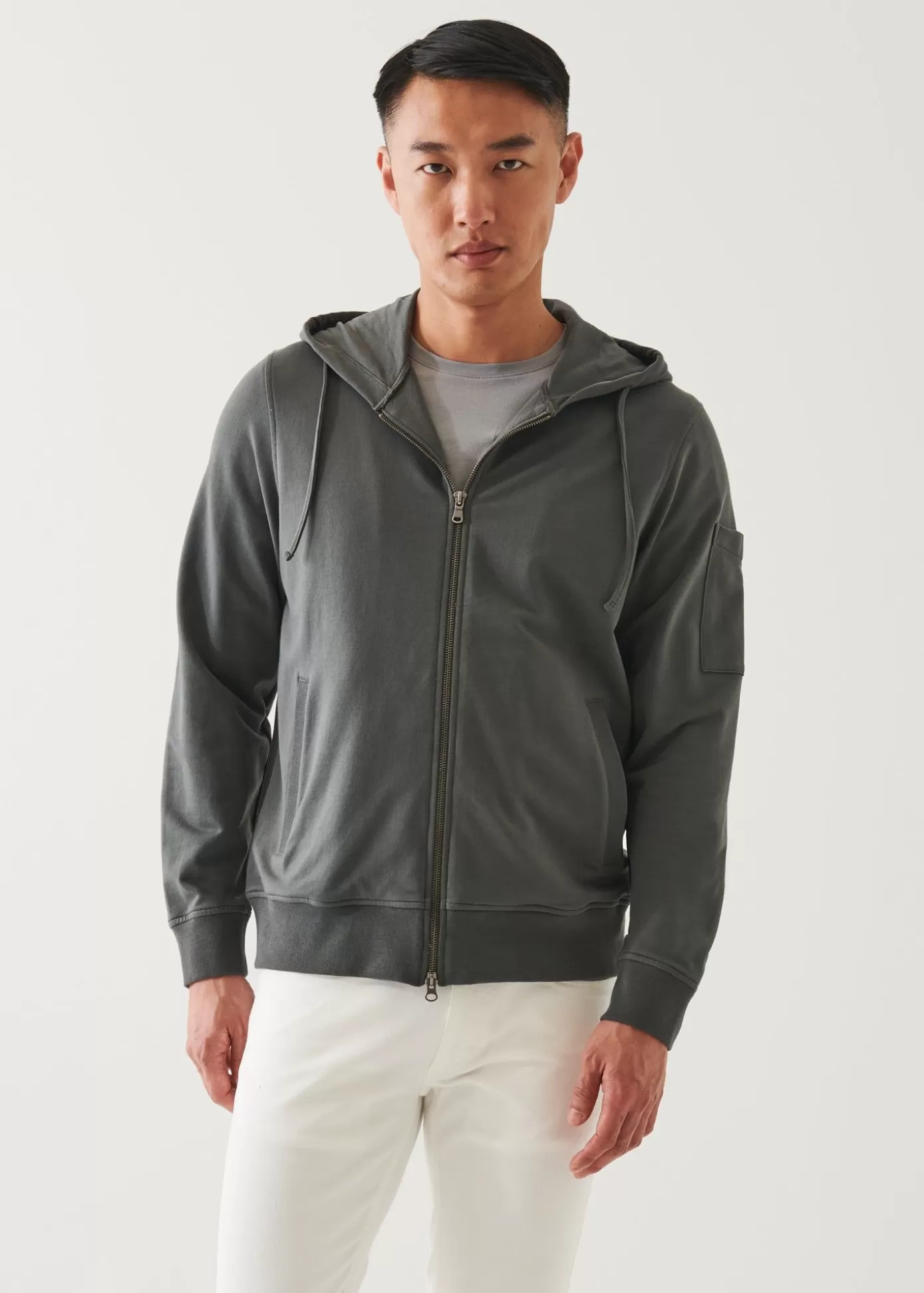 PATRICK ASSARAF Pima Cotton French Terry Zip-Up Hoodie Store